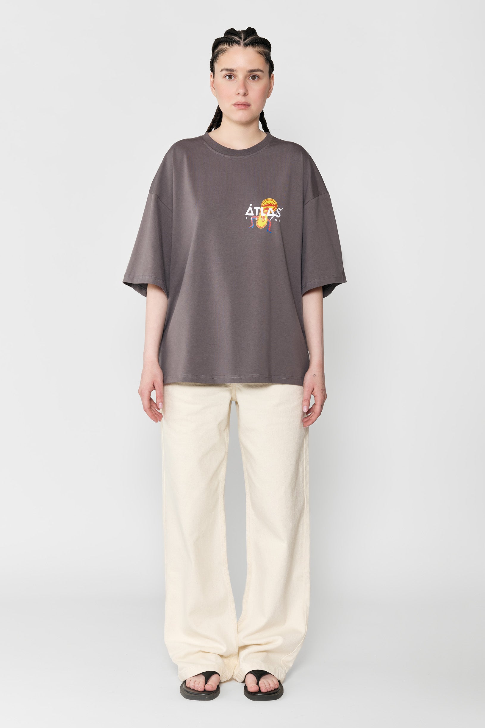 Sndct x Atlas Oversize T-shirt Brown