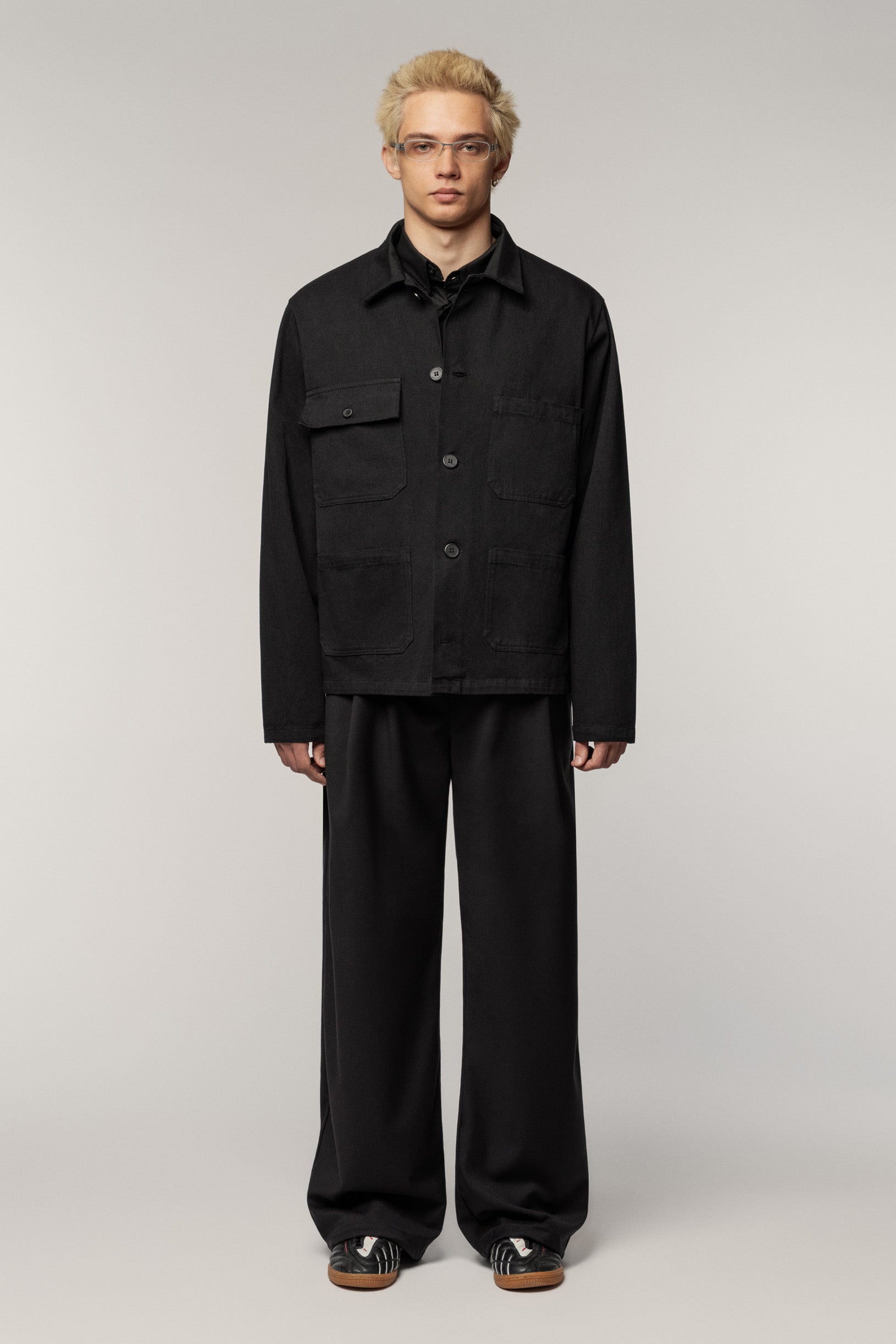 Many Pocket Cotton Jacket Black