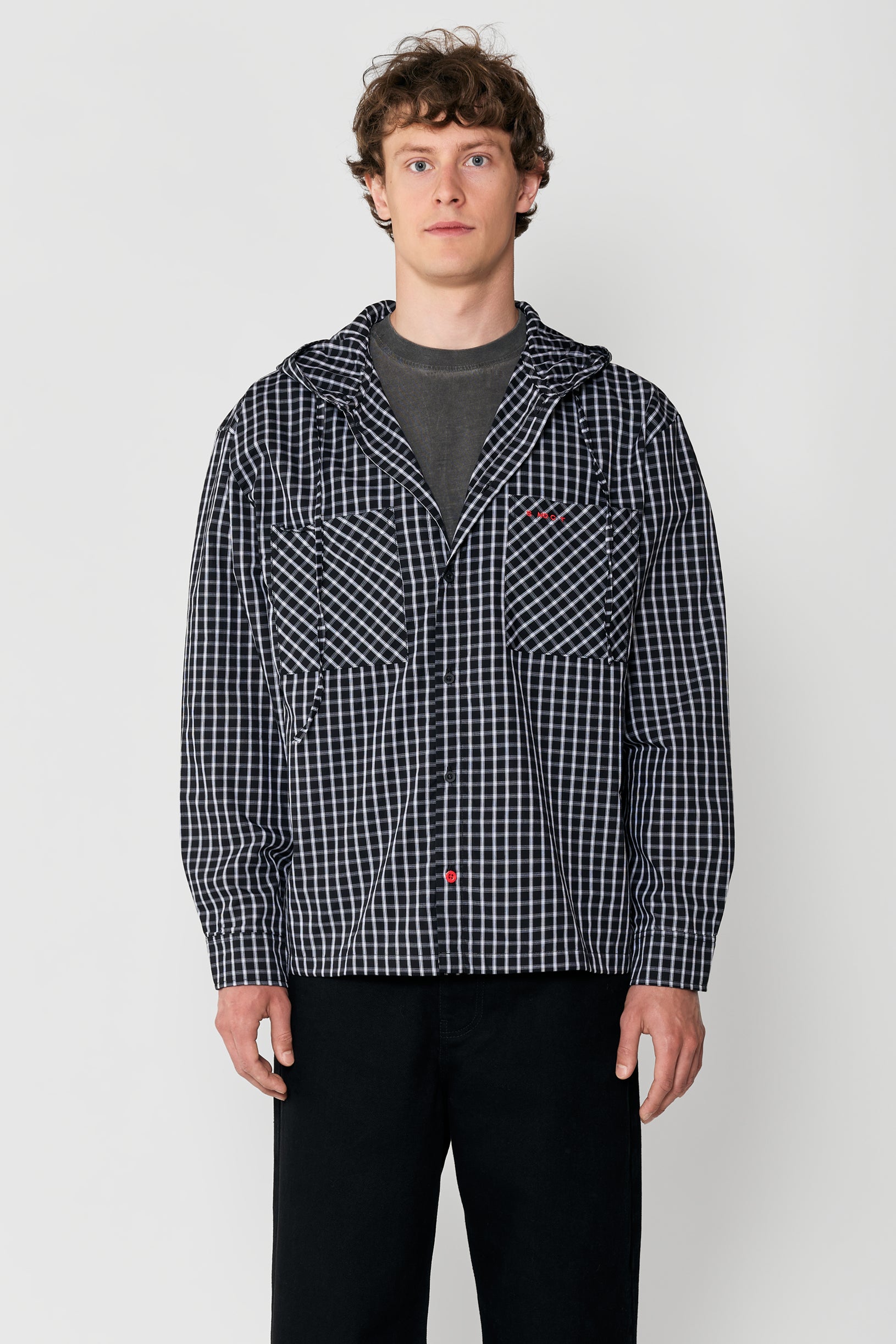 Hood Shirt Chess Black