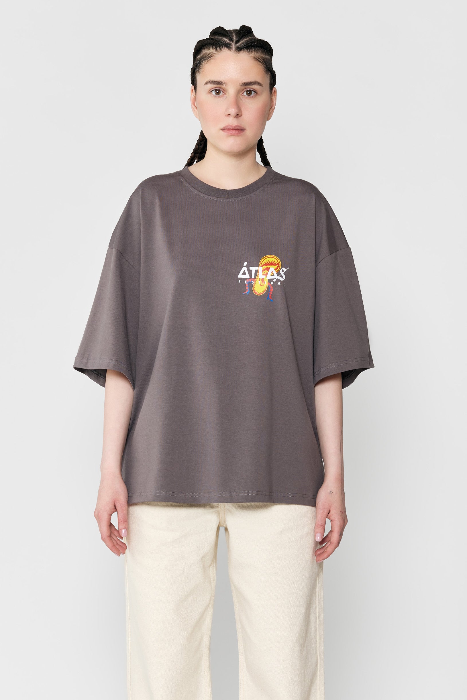 Sndct x Atlas Oversize T-shirt Brown