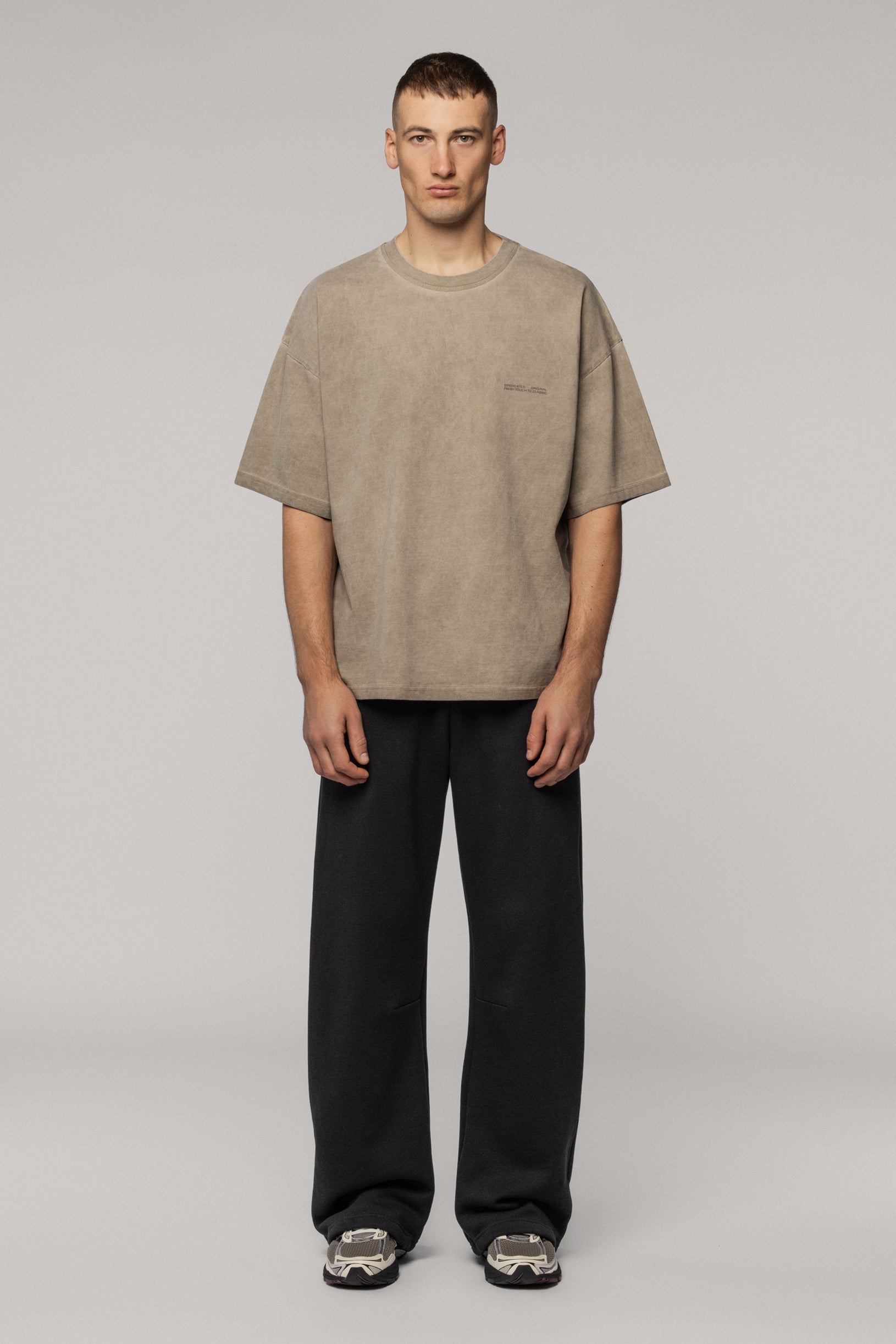 Faded effect T-shirt Oversize Cold Beige