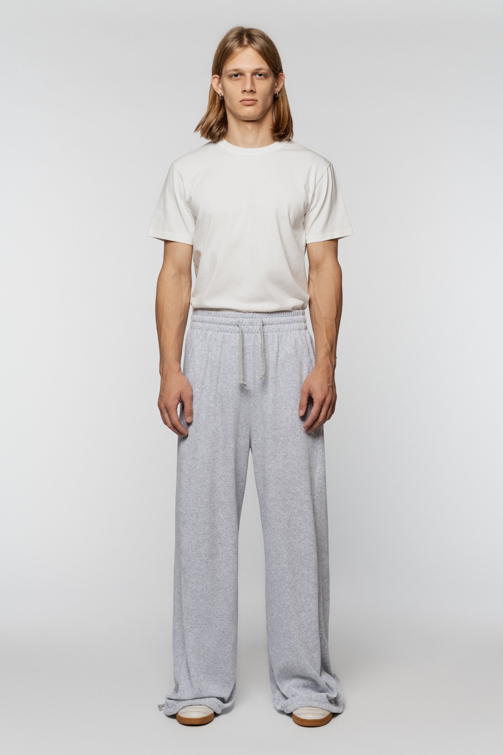 Velour Track Pants Heather Gray