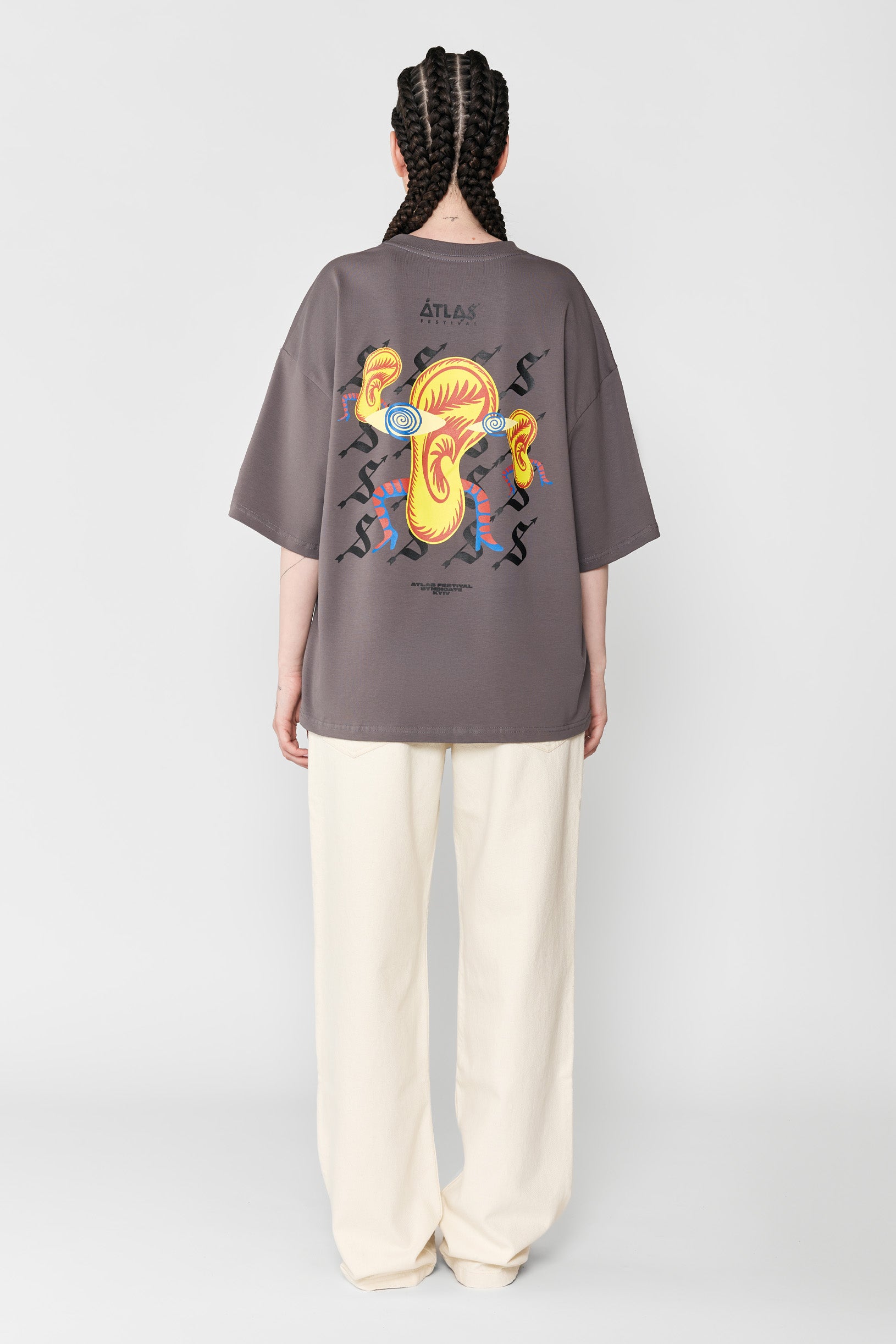 Sndct x Atlas Oversize T-shirt Brown