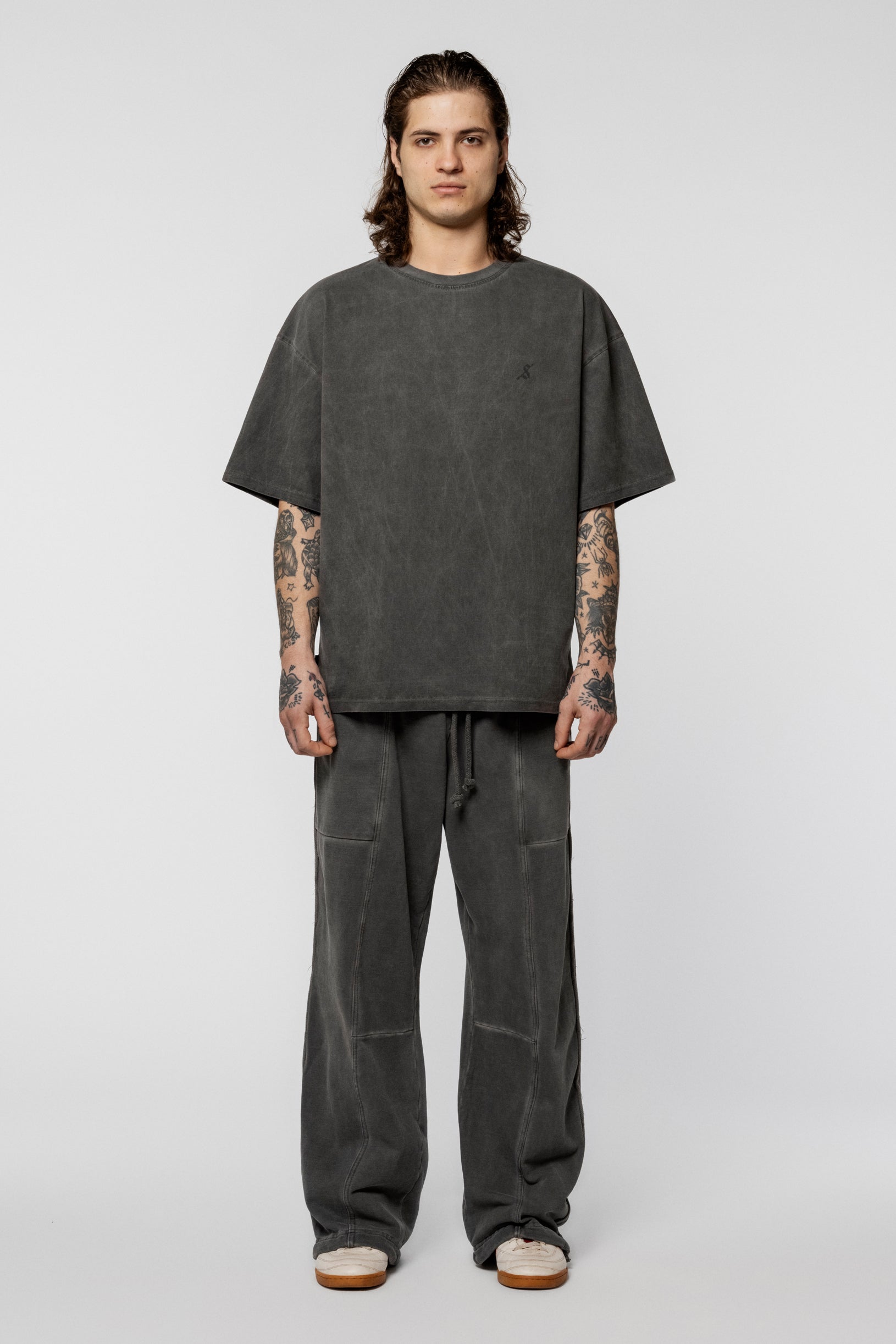 Футболка oversize faded gray з бавовни