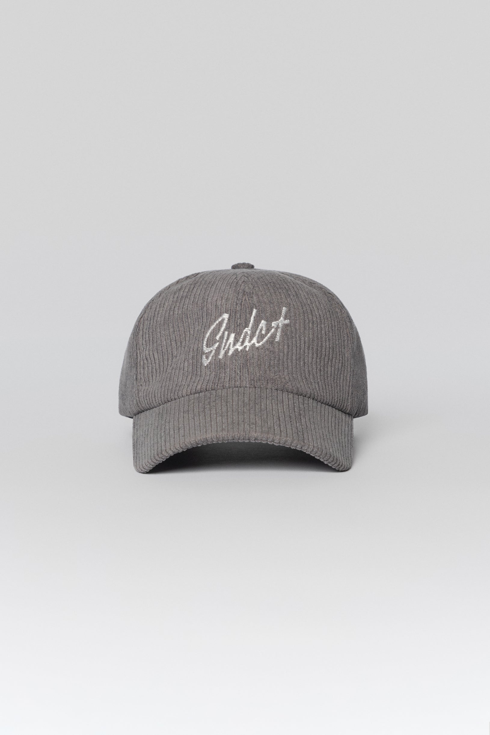 Grey velour baseball cap from Syndicate with signature embroidery