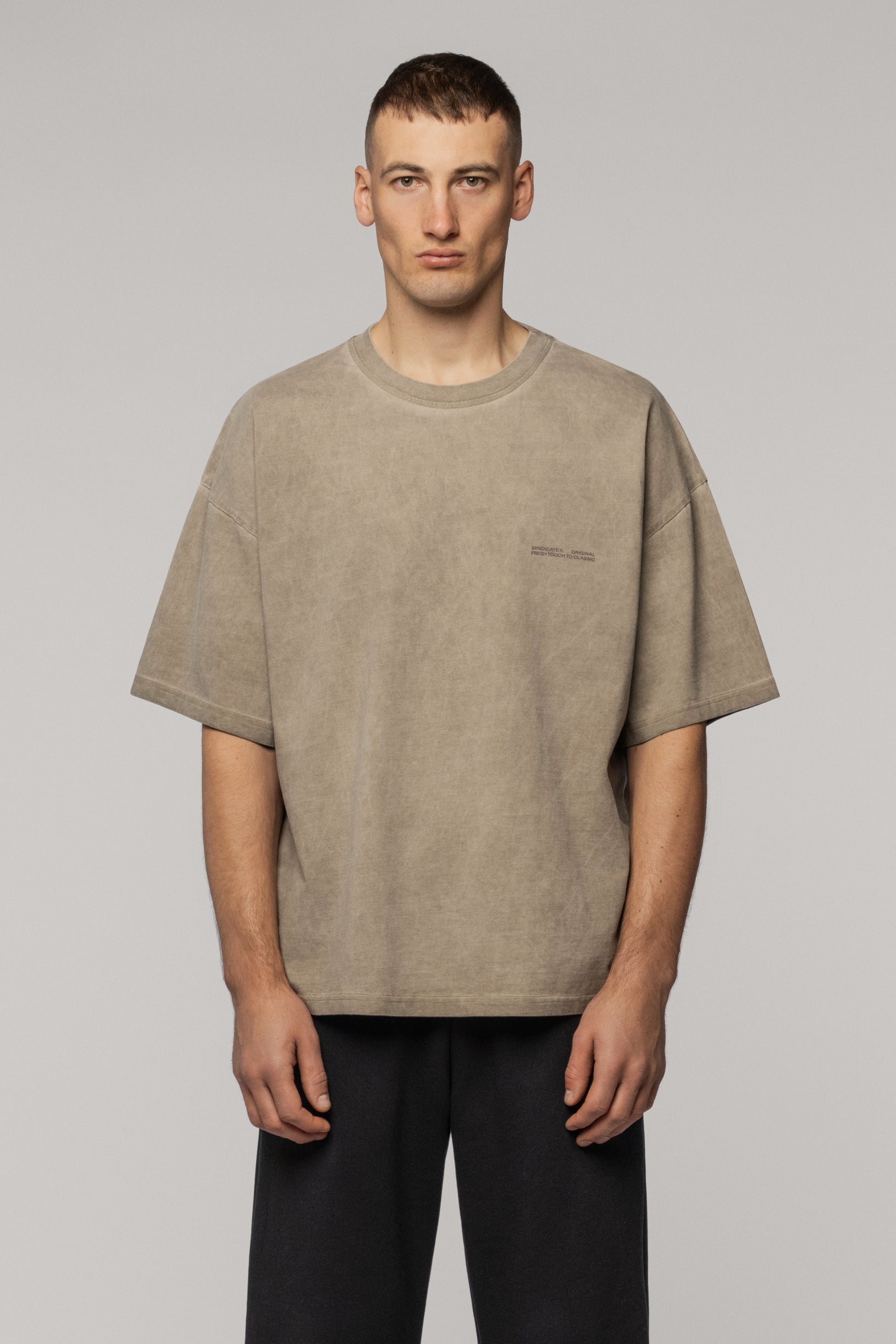 Faded effect T-shirt Oversize Cold Beige