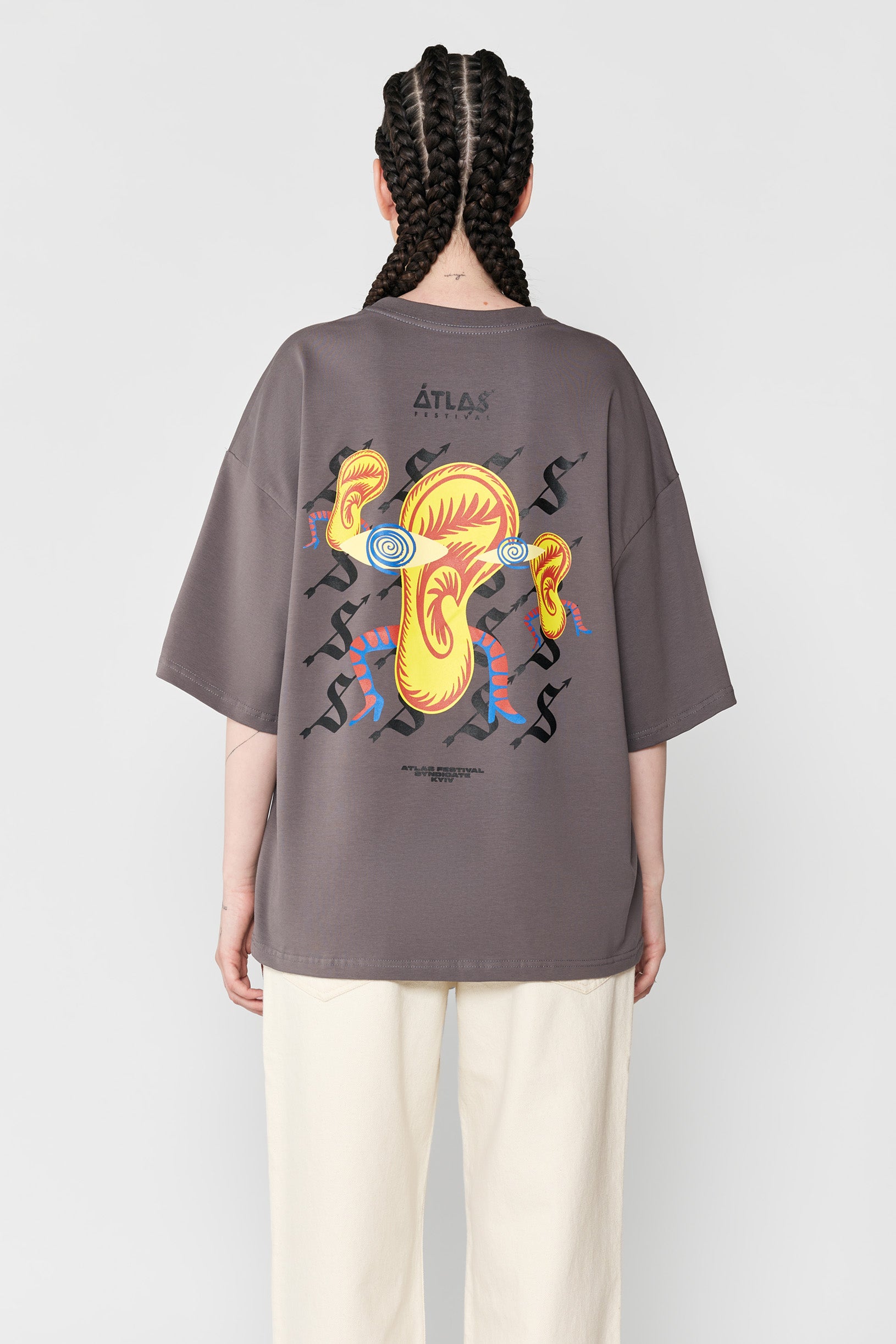 Sndct x Atlas Oversize T-shirt Brown