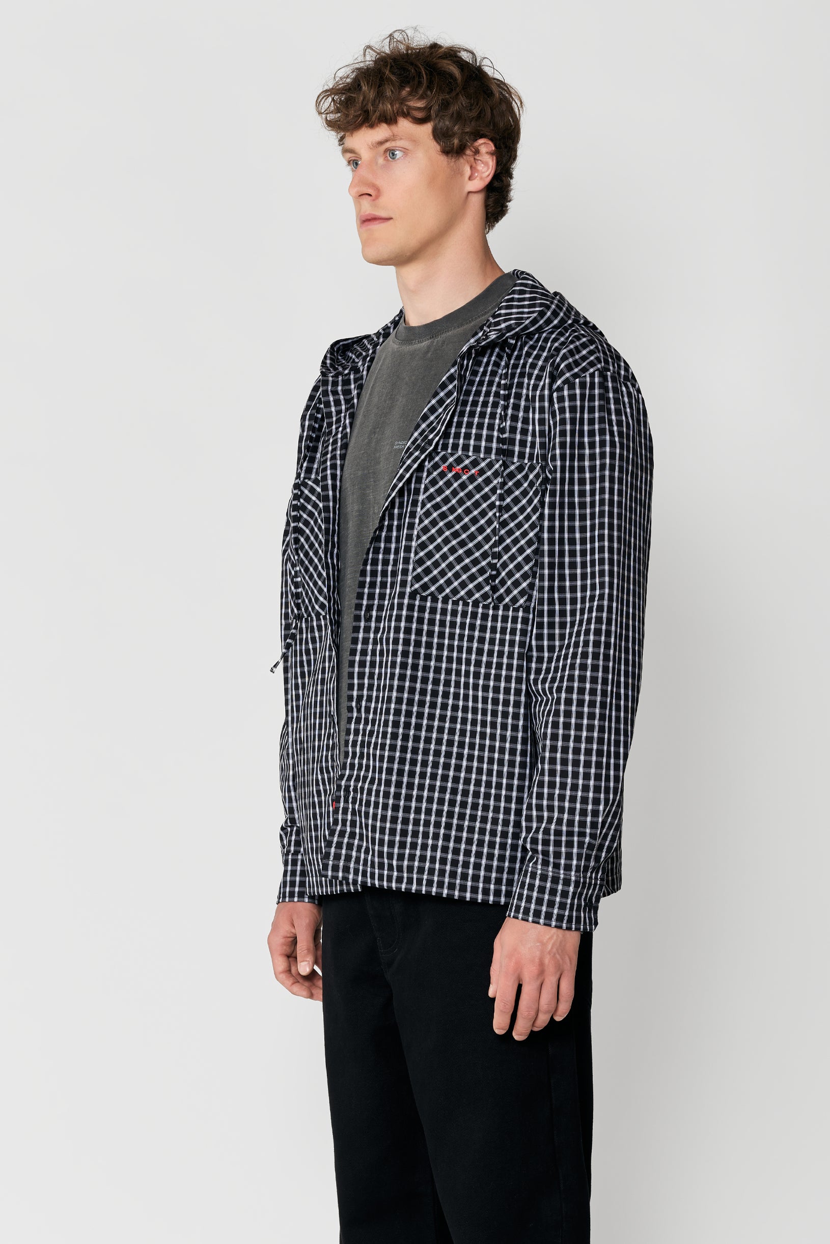 Hood Shirt Chess Black