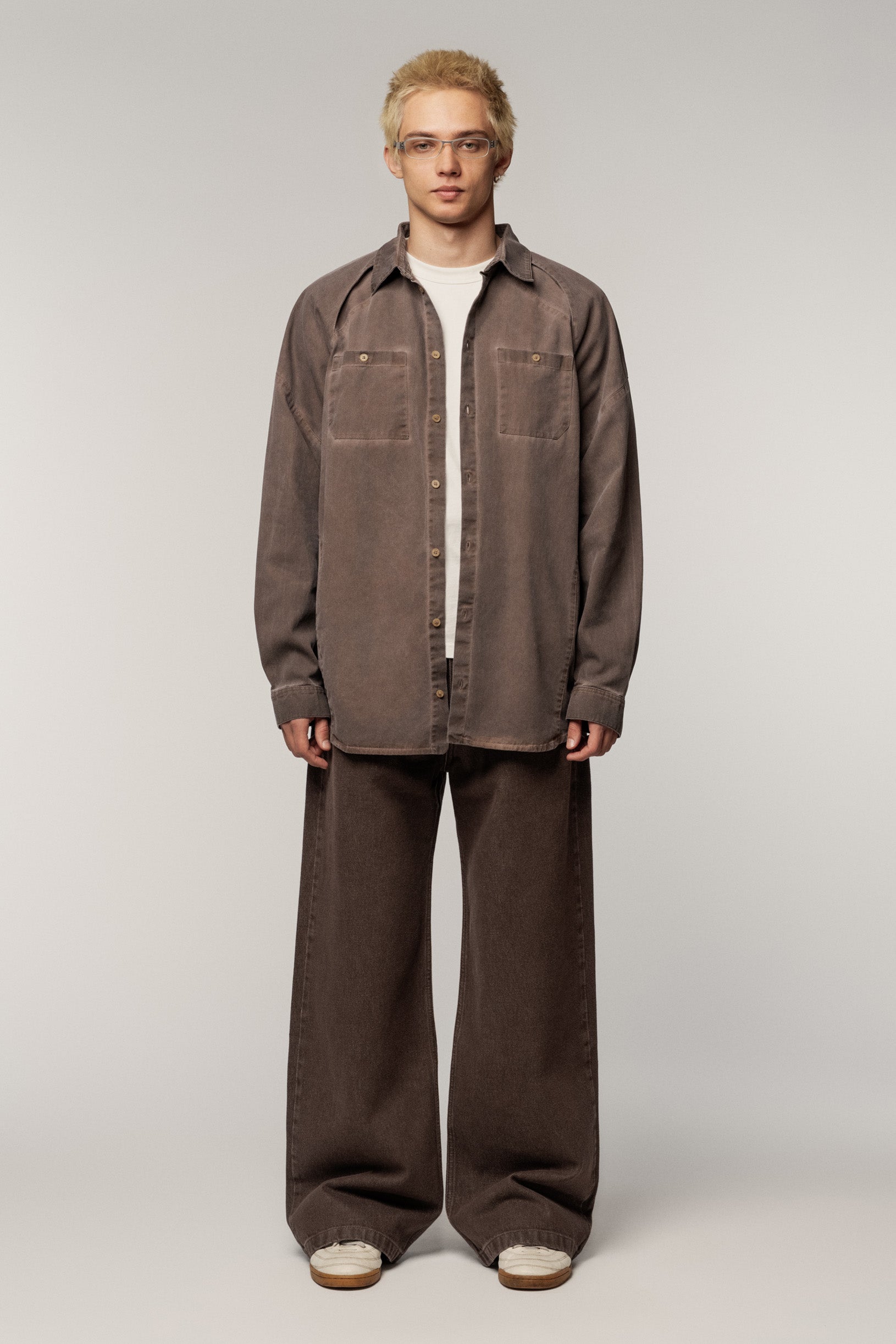 Raglan Faded Shirt Brown