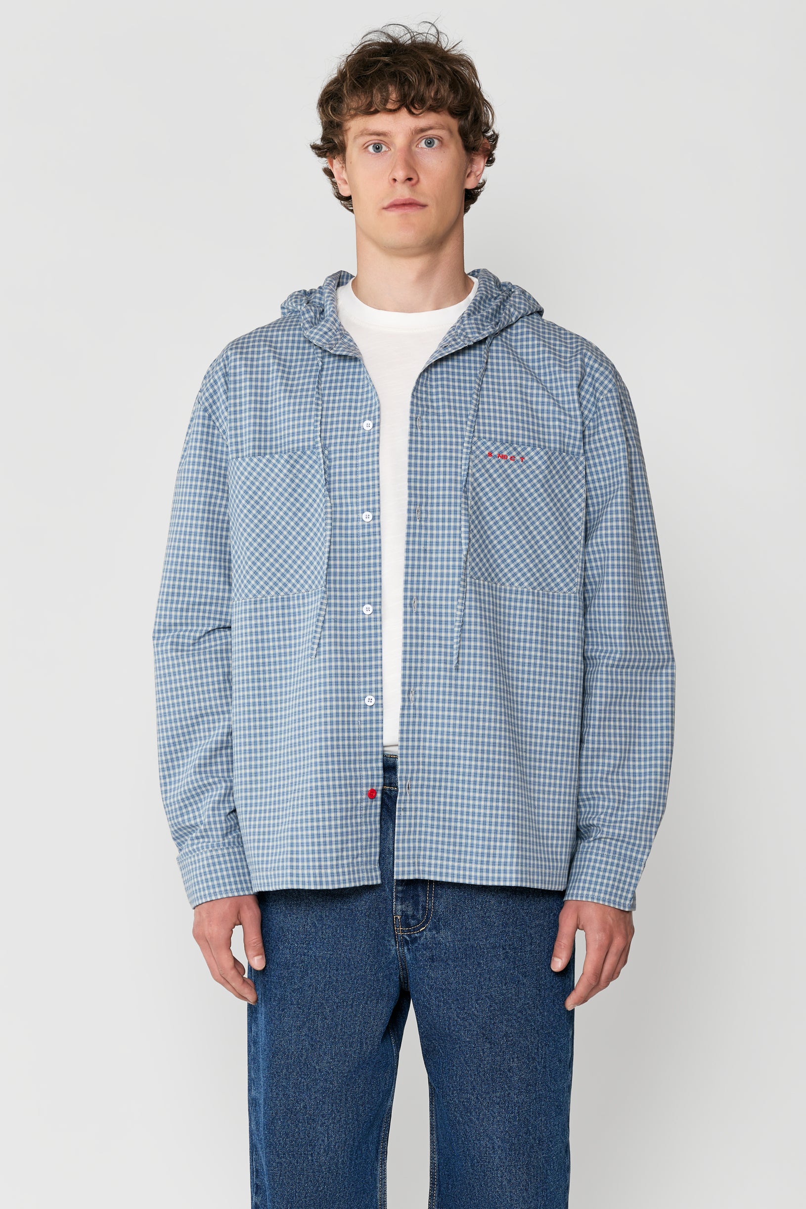 Hood Shirt Chess Blue