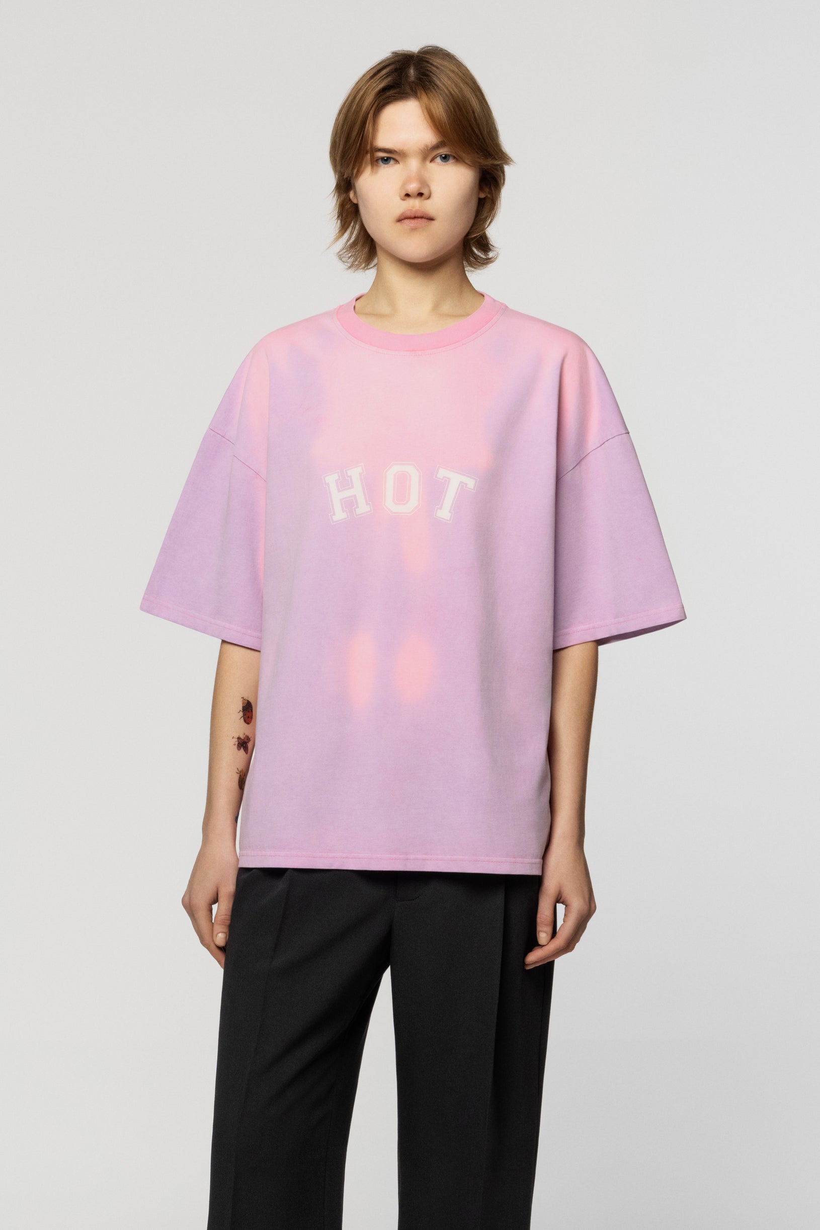 Hot Heat Reactive Oversized T-shirt Pink