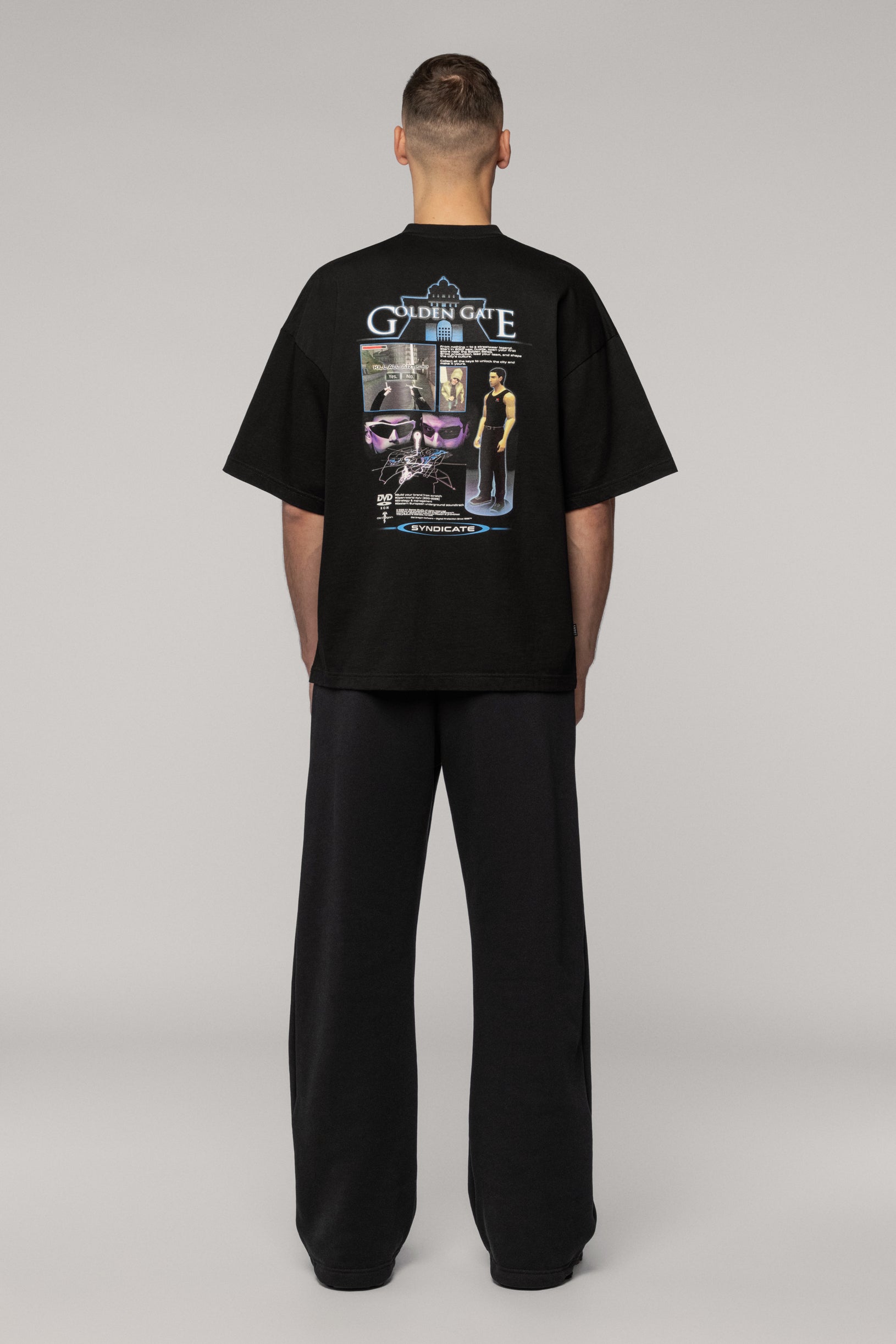 SNDCT x Old Dragon Чорна Оверсайз Футболка Simulation