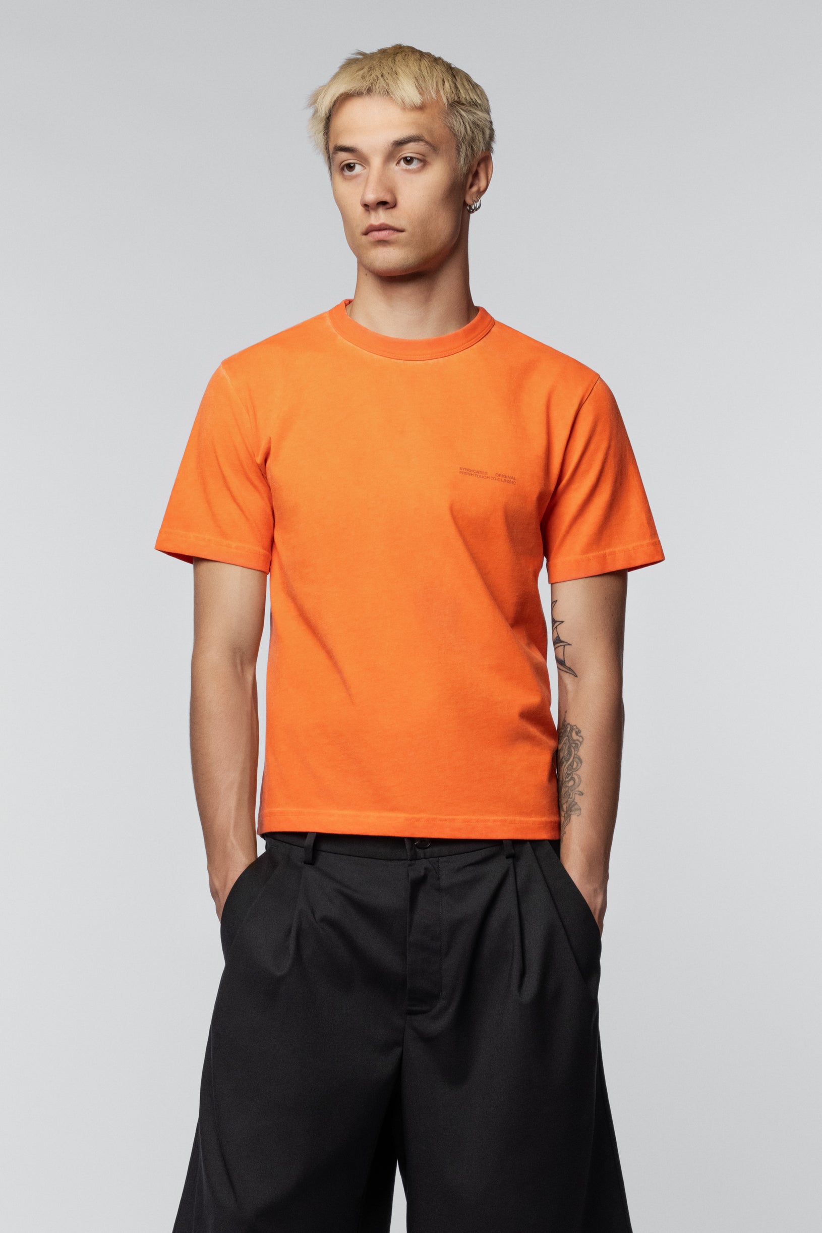 Faded effect T-shirt Regular Orange