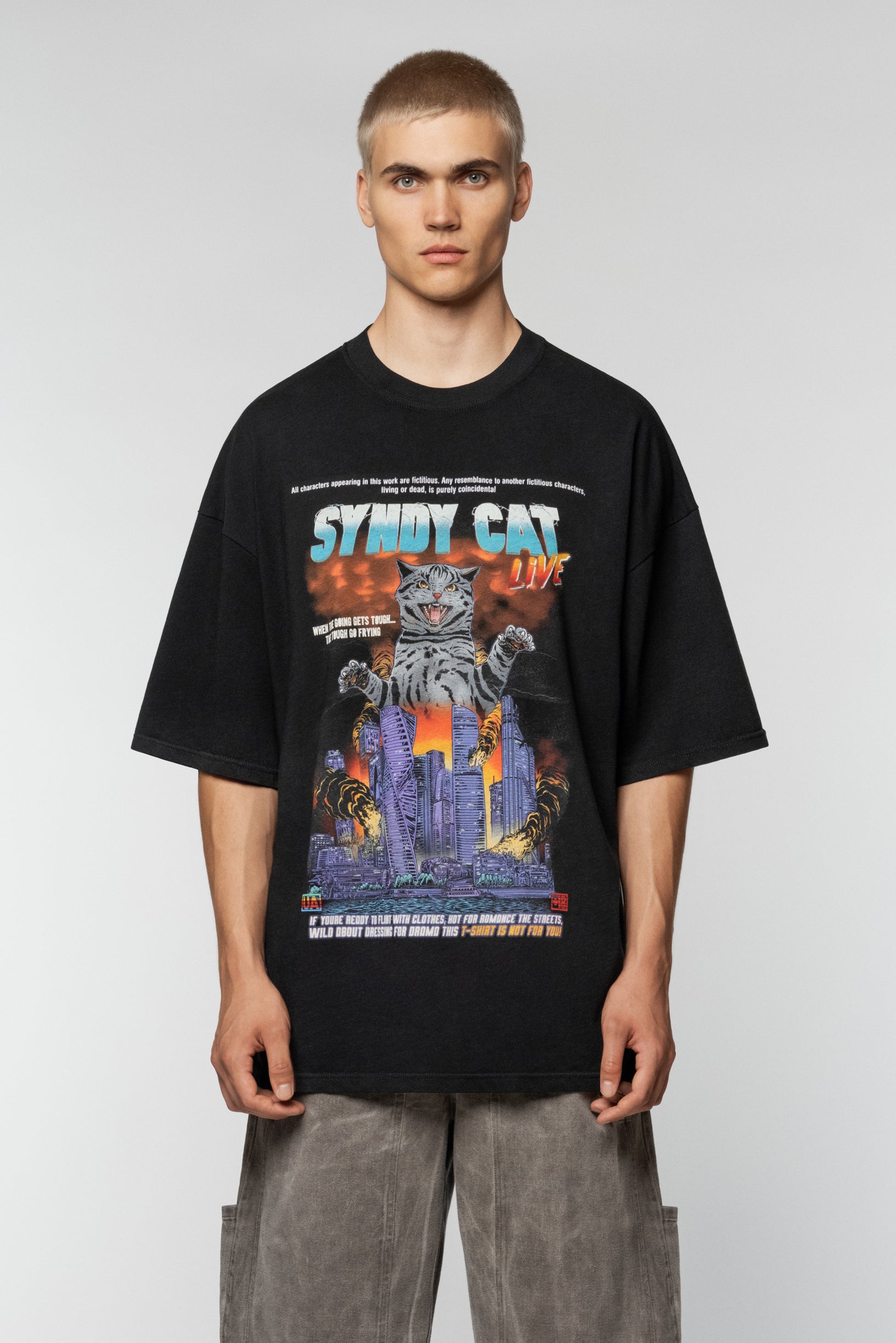 Black oversize t-shirt with the 