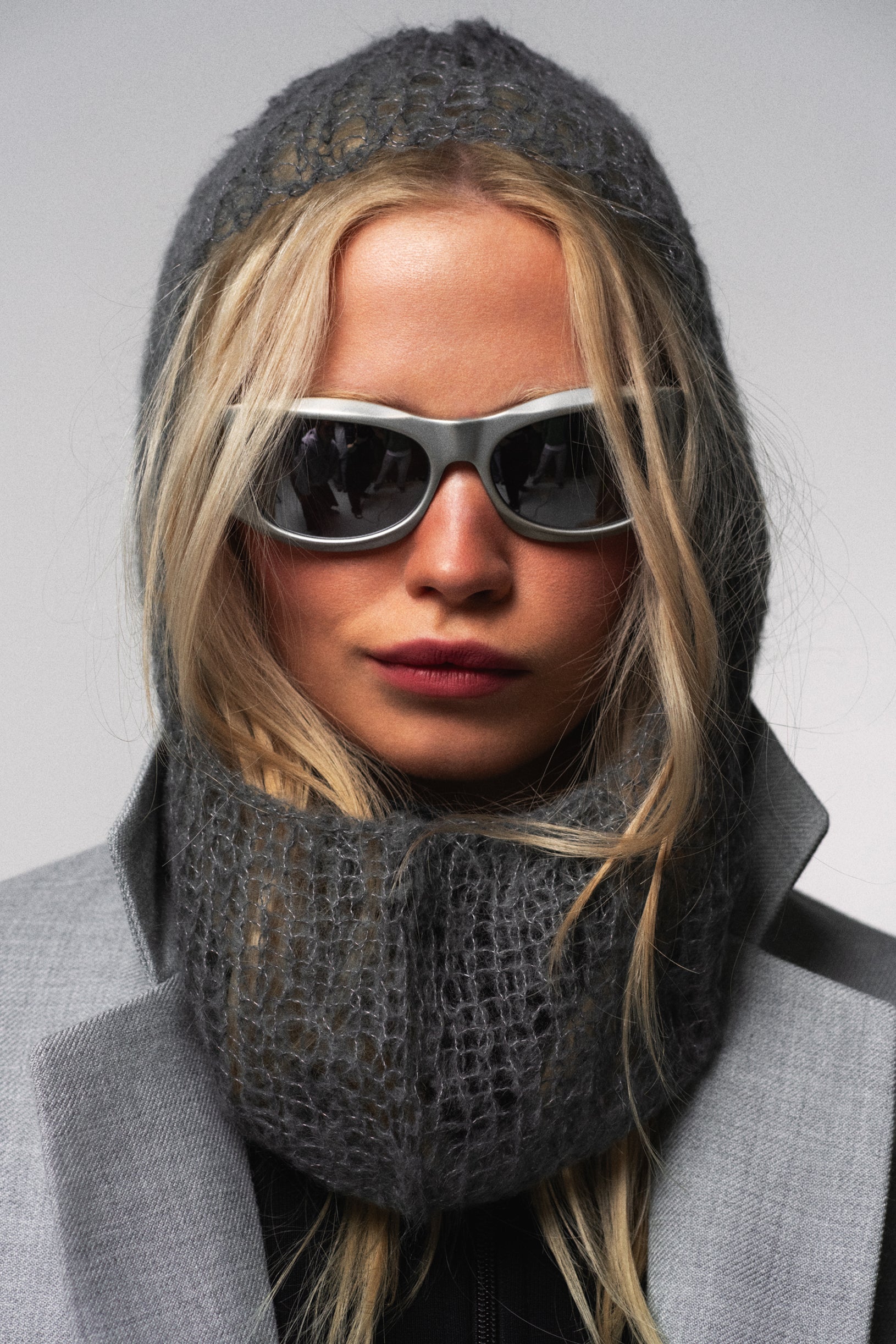 Мохерова Балаклава Ручної В'язки Сіра