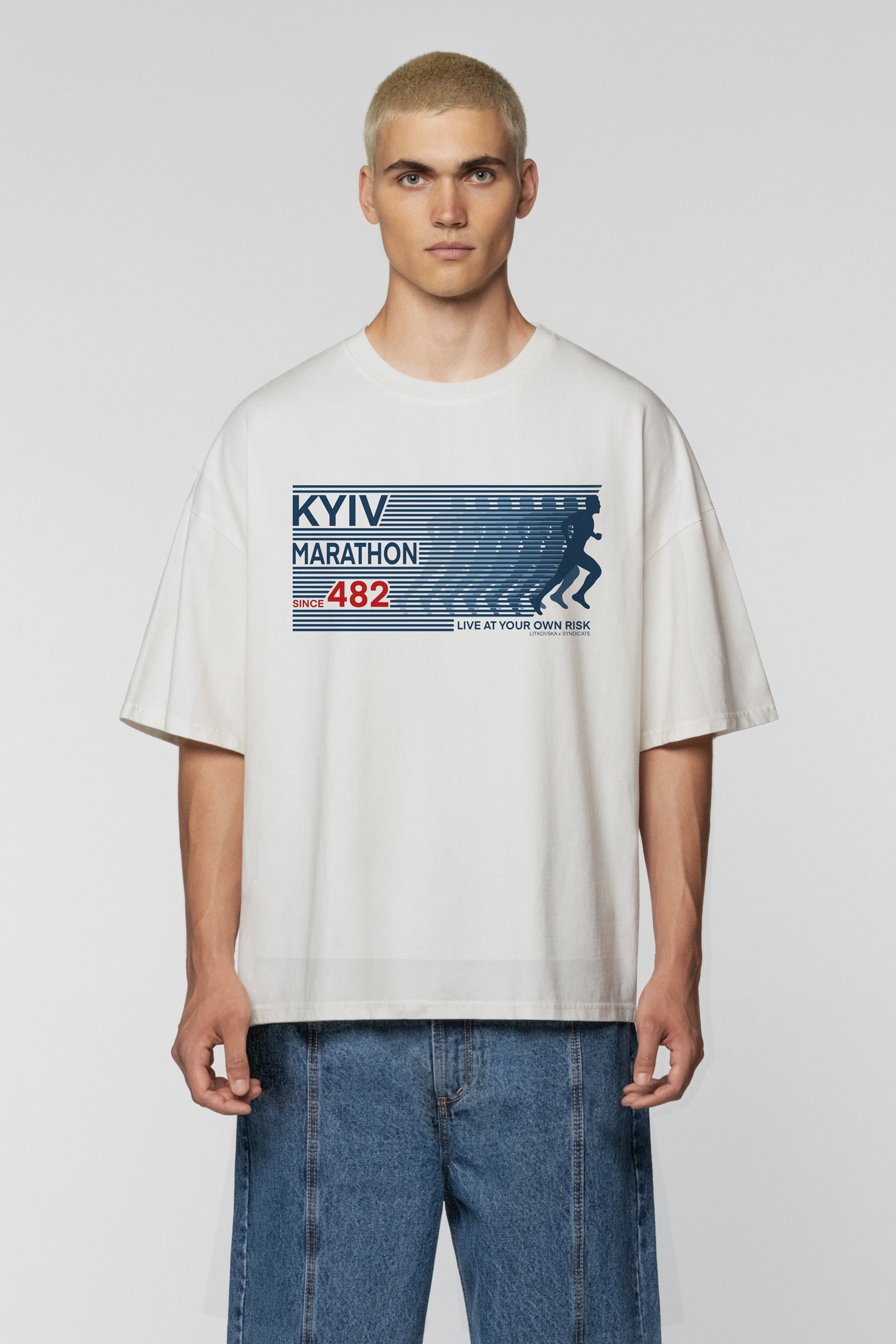 SNDCT х Litkovska Marathon Oversized T-shirt White