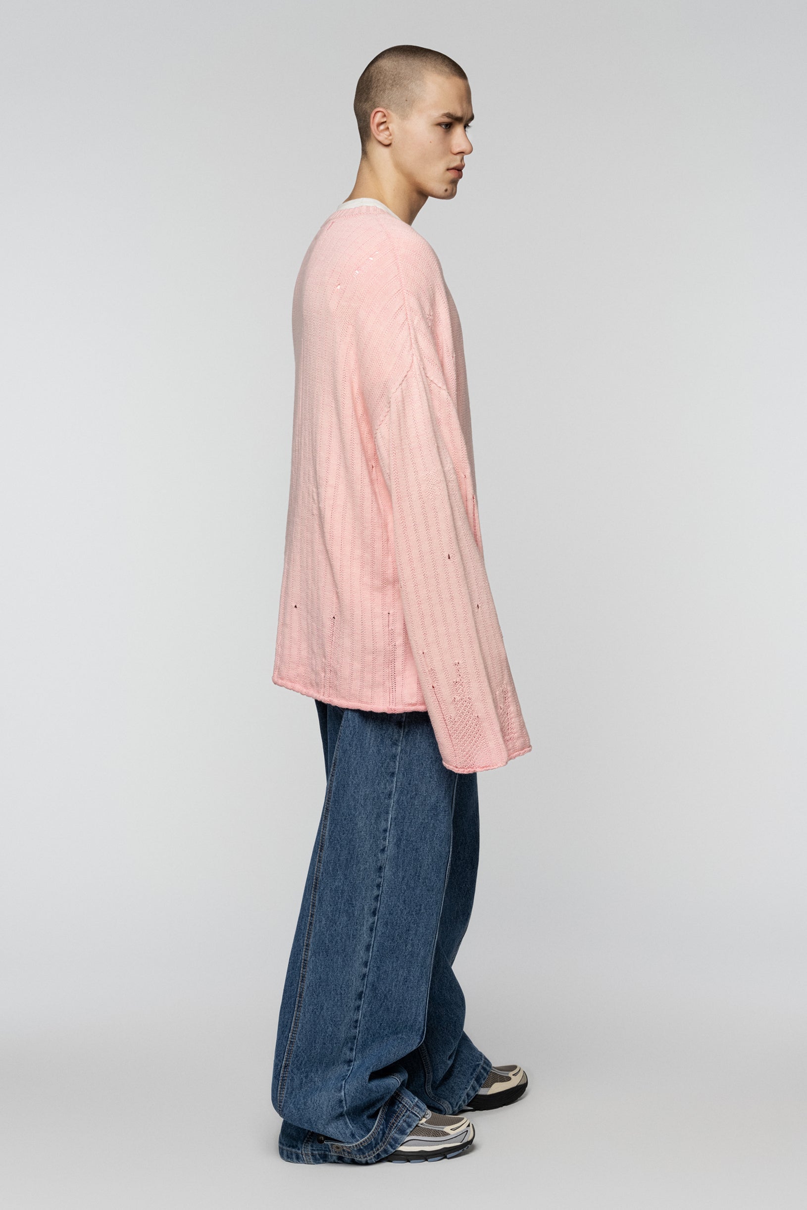 Dyed Loose Knit Sweater Pink