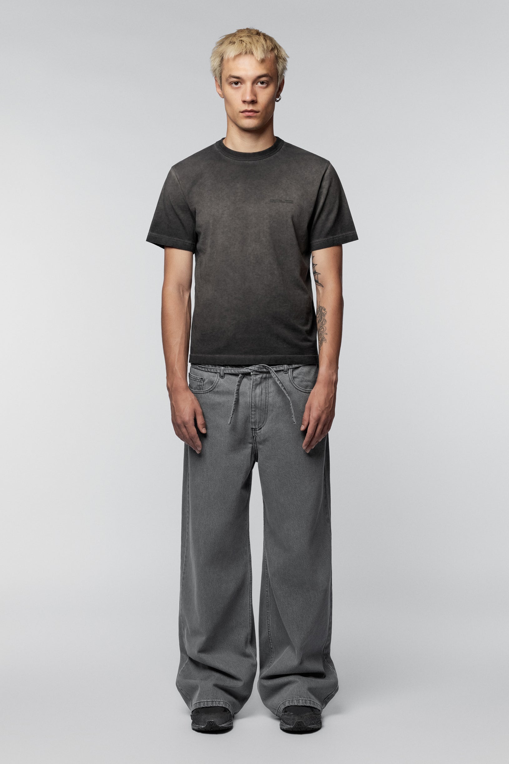 Faded effect T-shirt Regular Grey