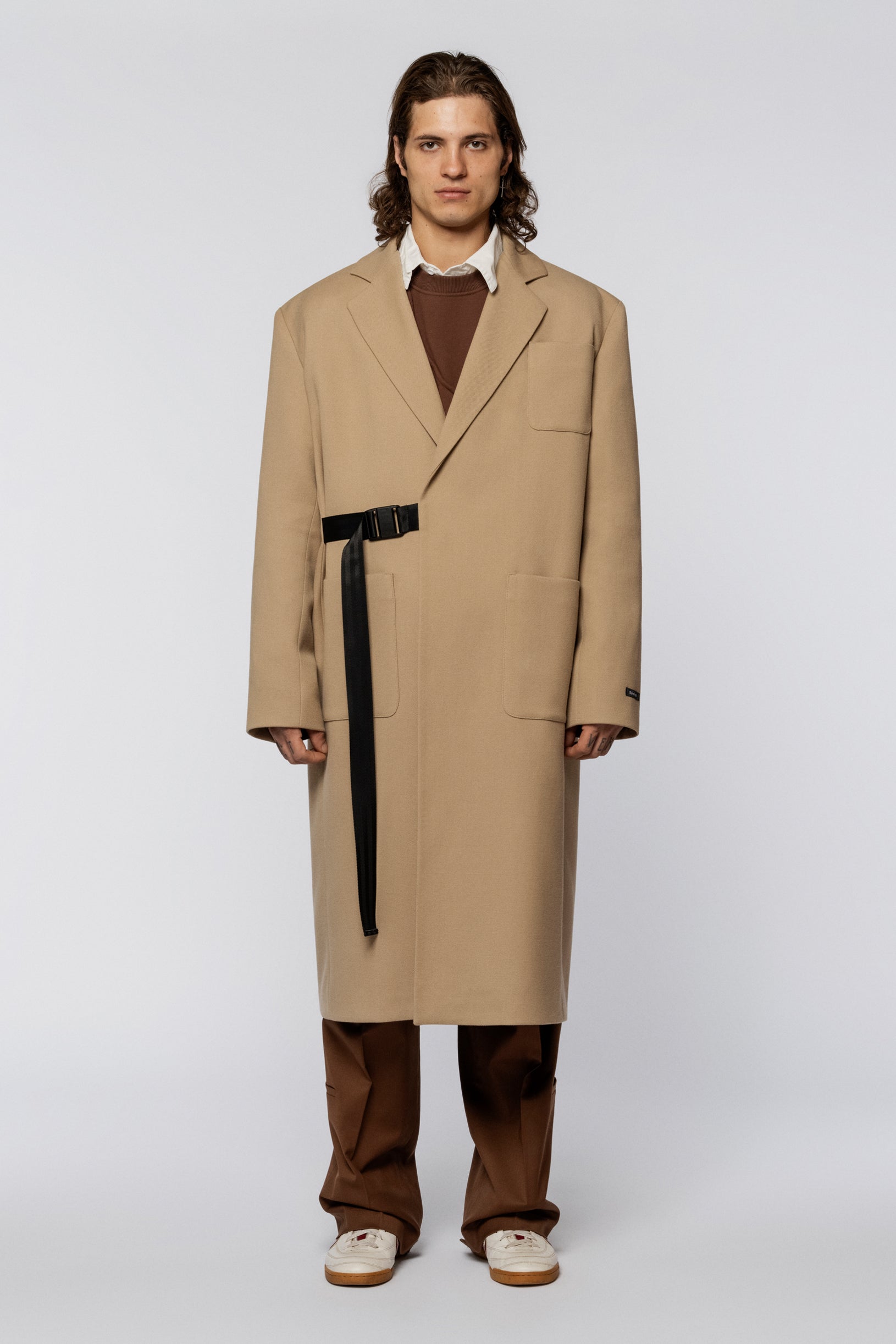 Oversized Wool Coat Beige