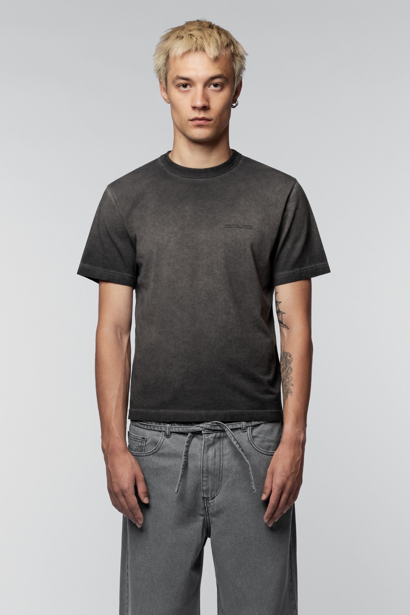 Faded effect T-shirt Regular Grey