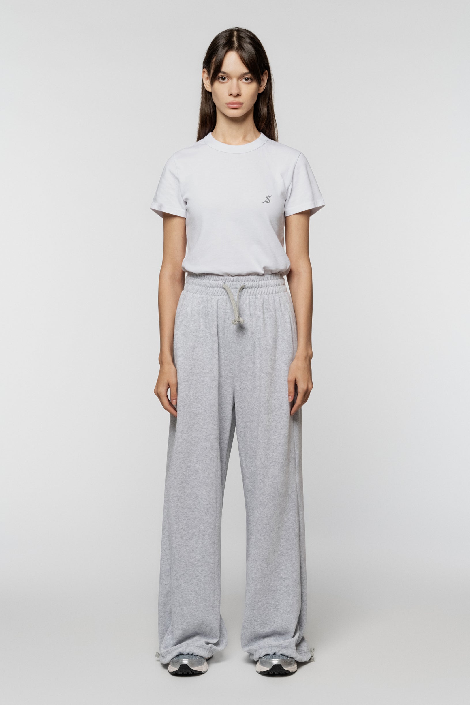 Velour Track Pants Heather Gray