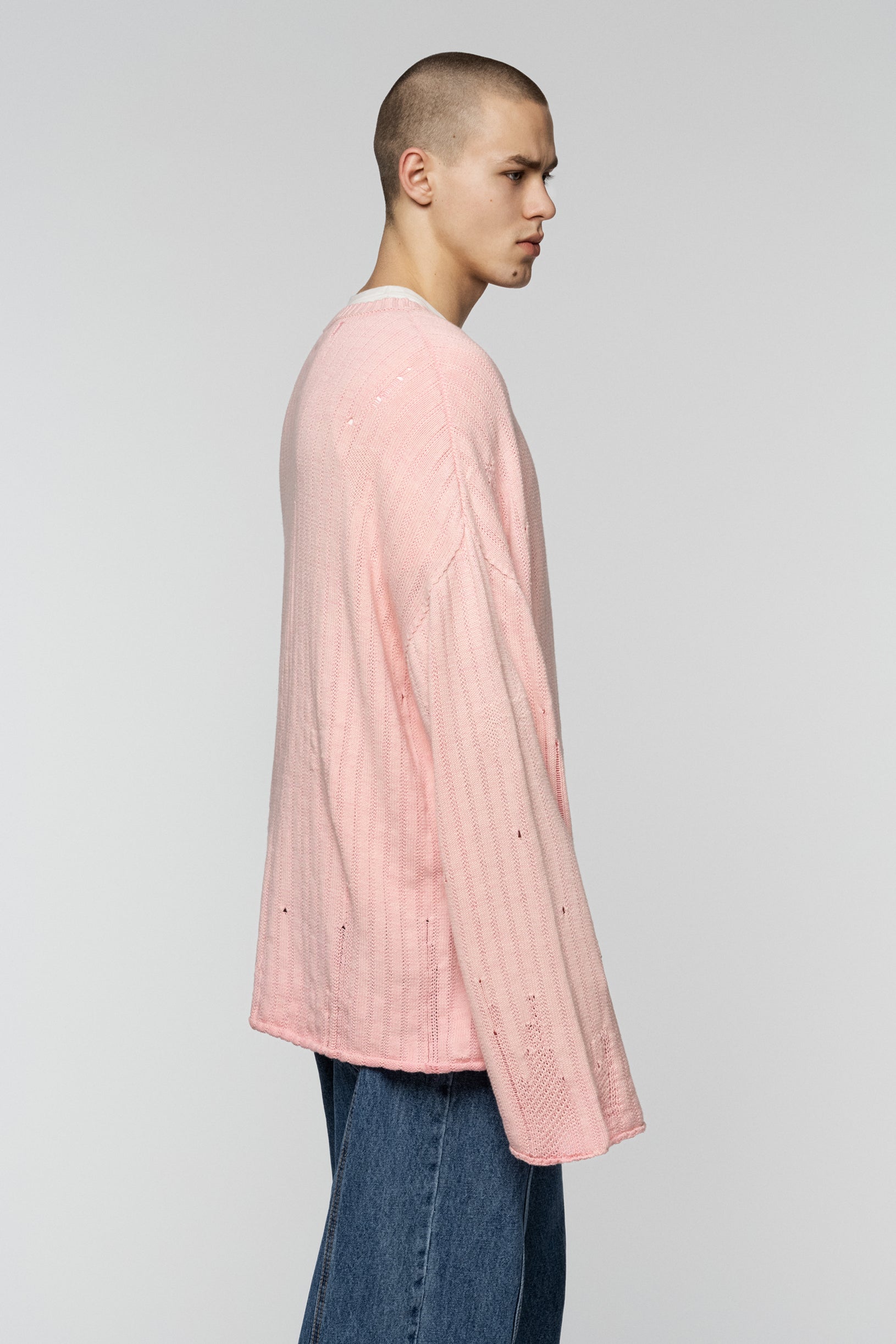 Dyed Loose Knit Sweater Pink