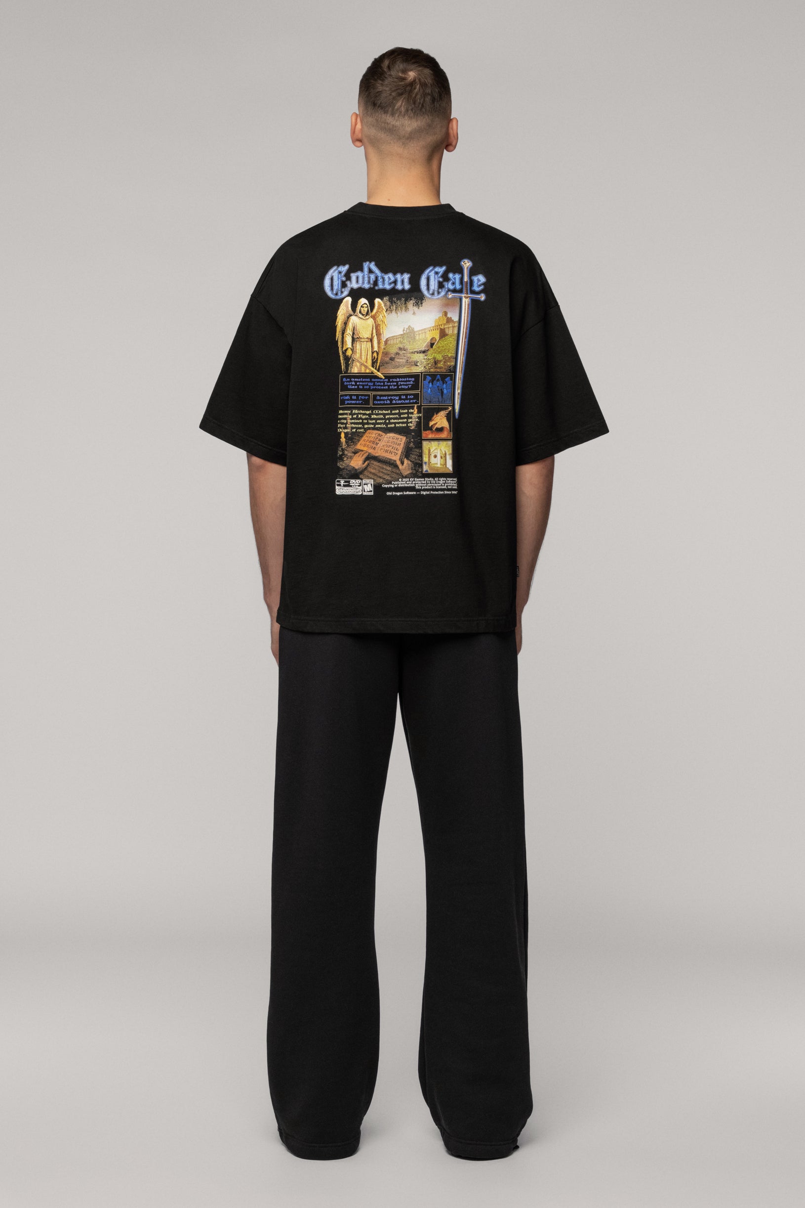 SNDCT x Old Dragon Чорна Оверсайз Футболка Angel