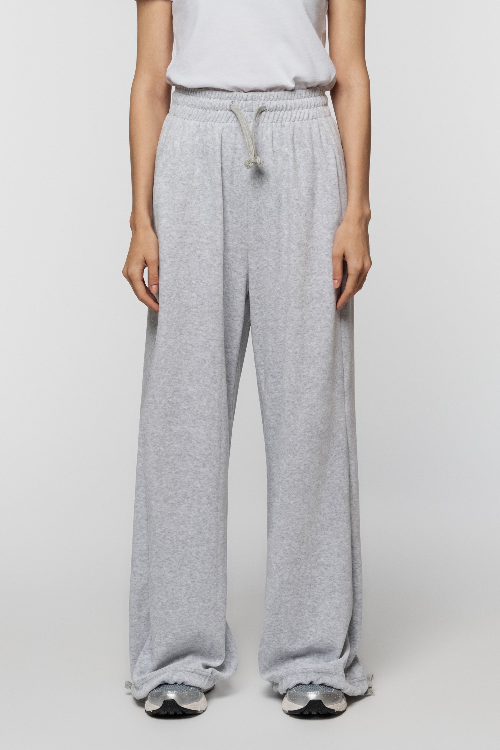 Velour Track Pants Heather Gray