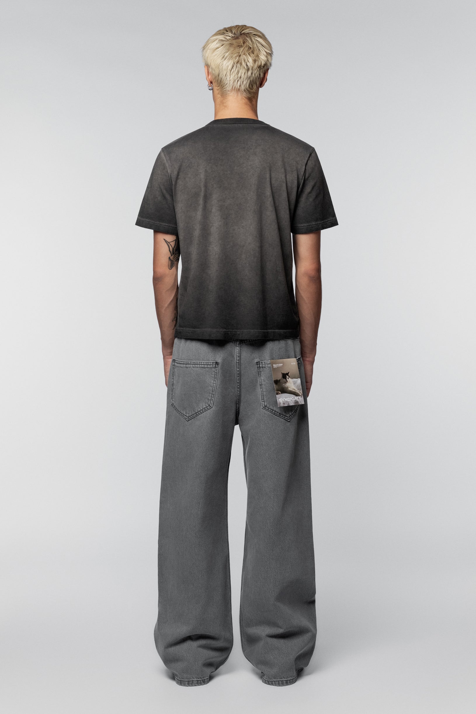 Faded effect T-shirt Regular Grey