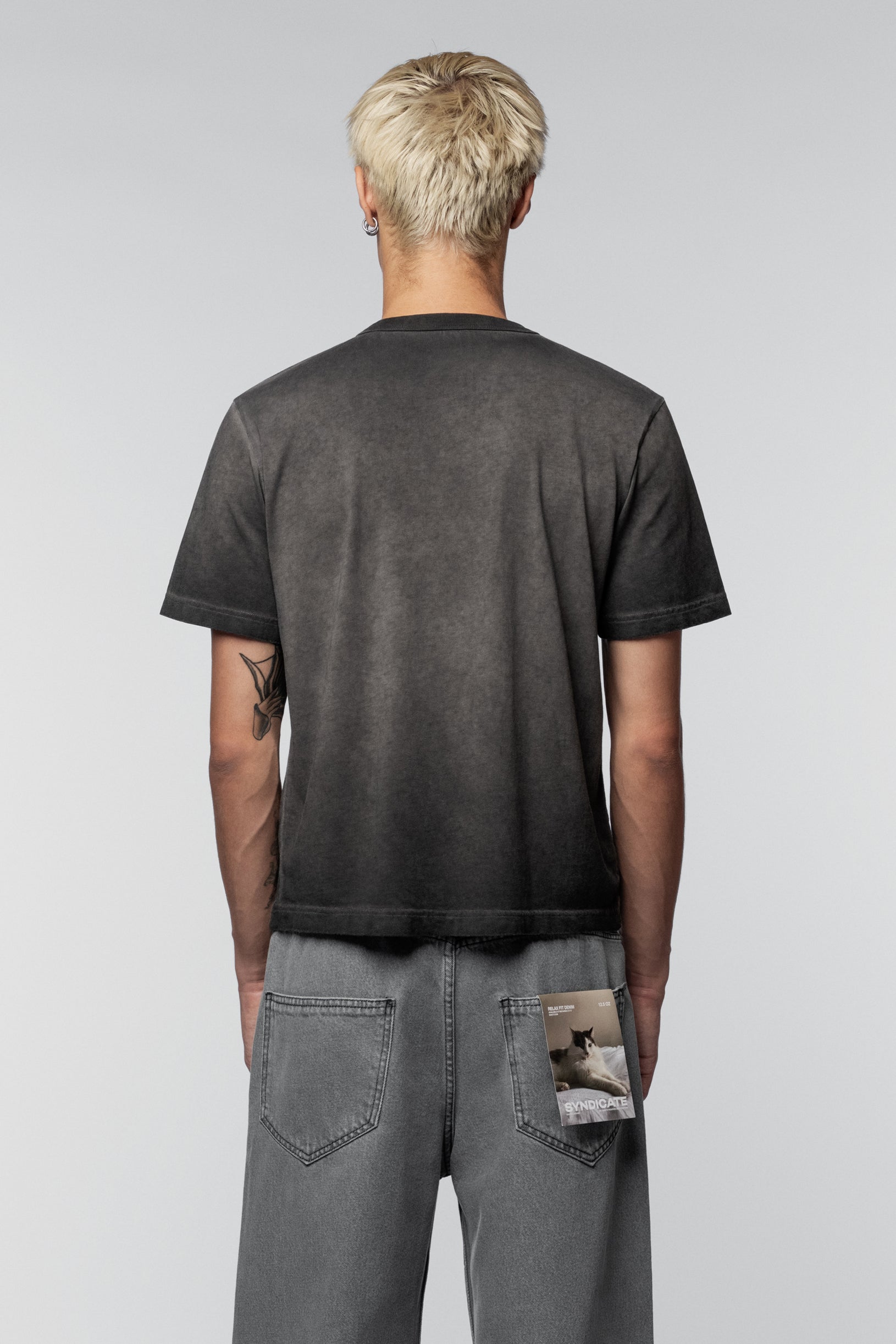 Faded effect T-shirt Regular Grey