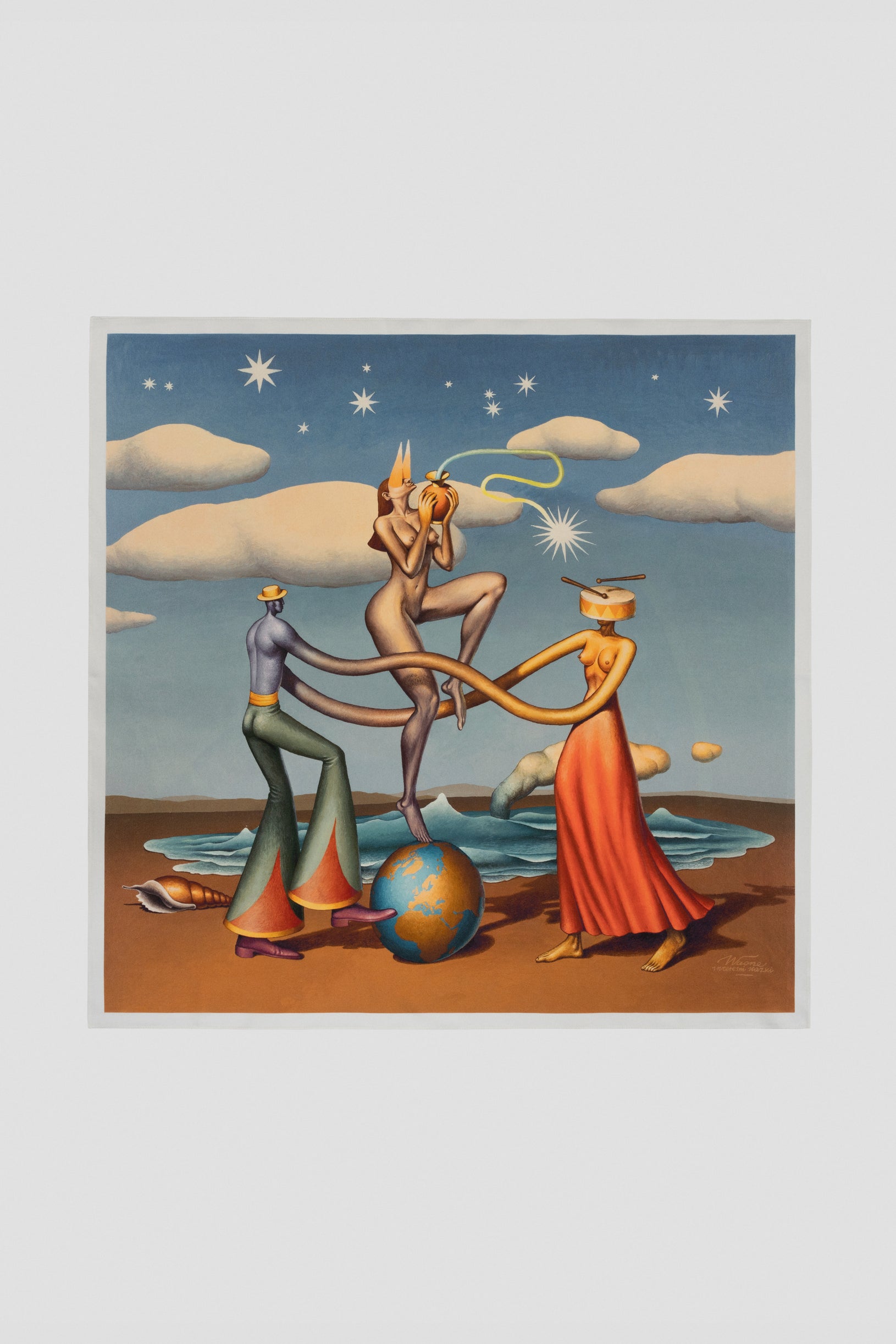 SNDCT x WAONE Planetary Dream pure silk scarf