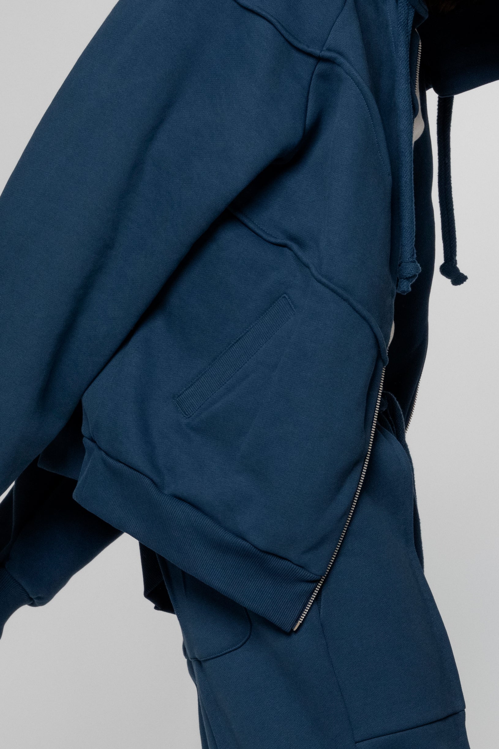 Zip Hoodie raglan Folds Navy
