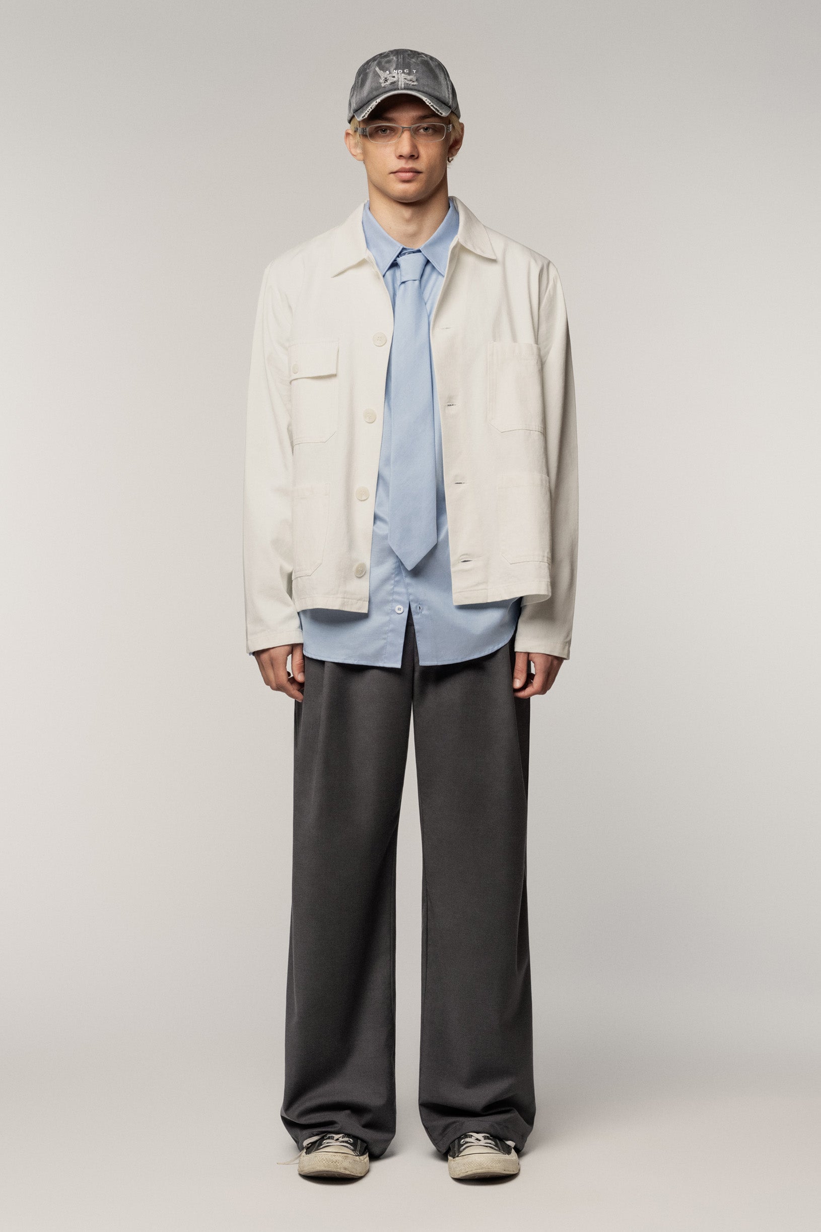 Many Pocket Cotton Jacket White