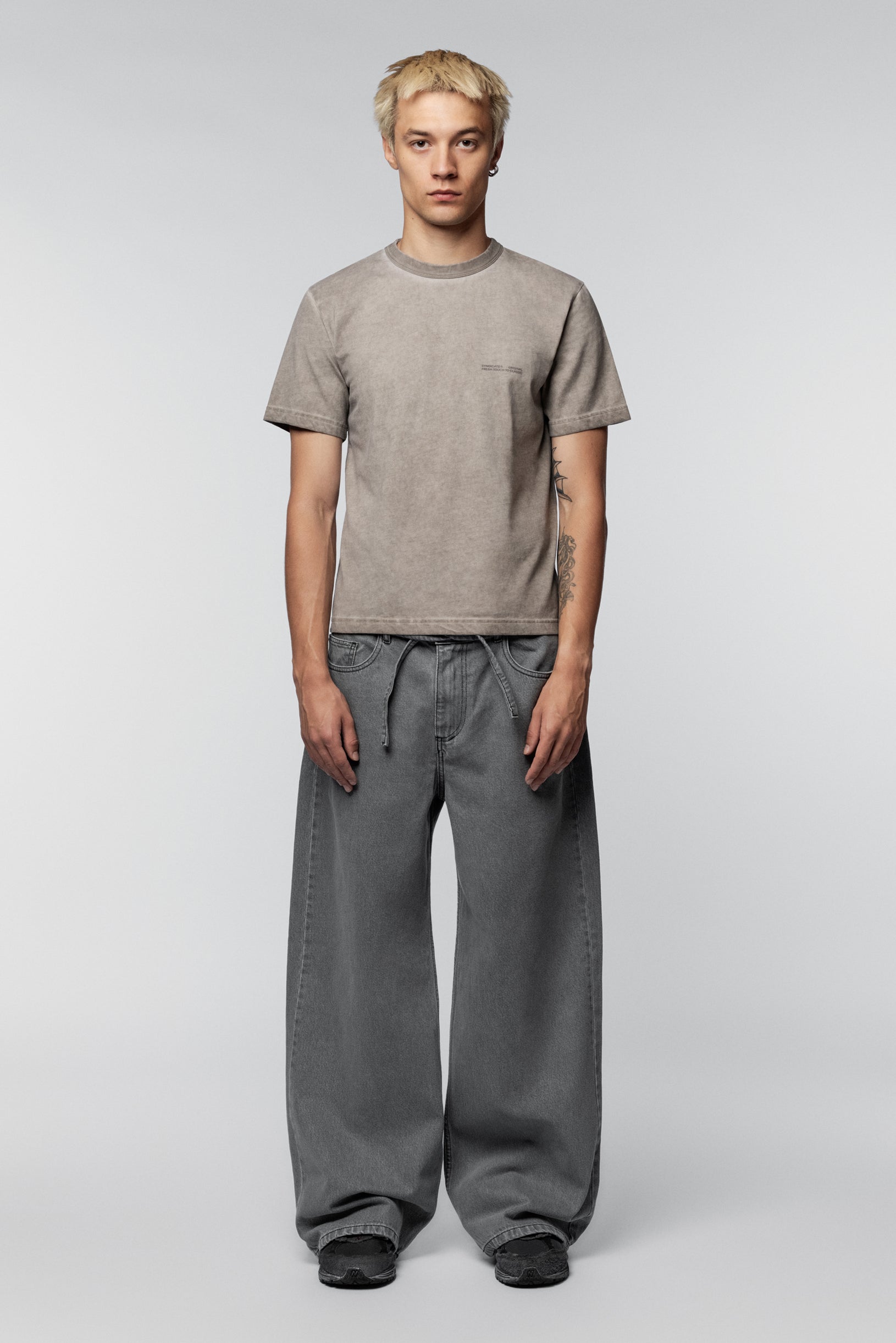 Faded effect T-shirt Regular Cold Beige