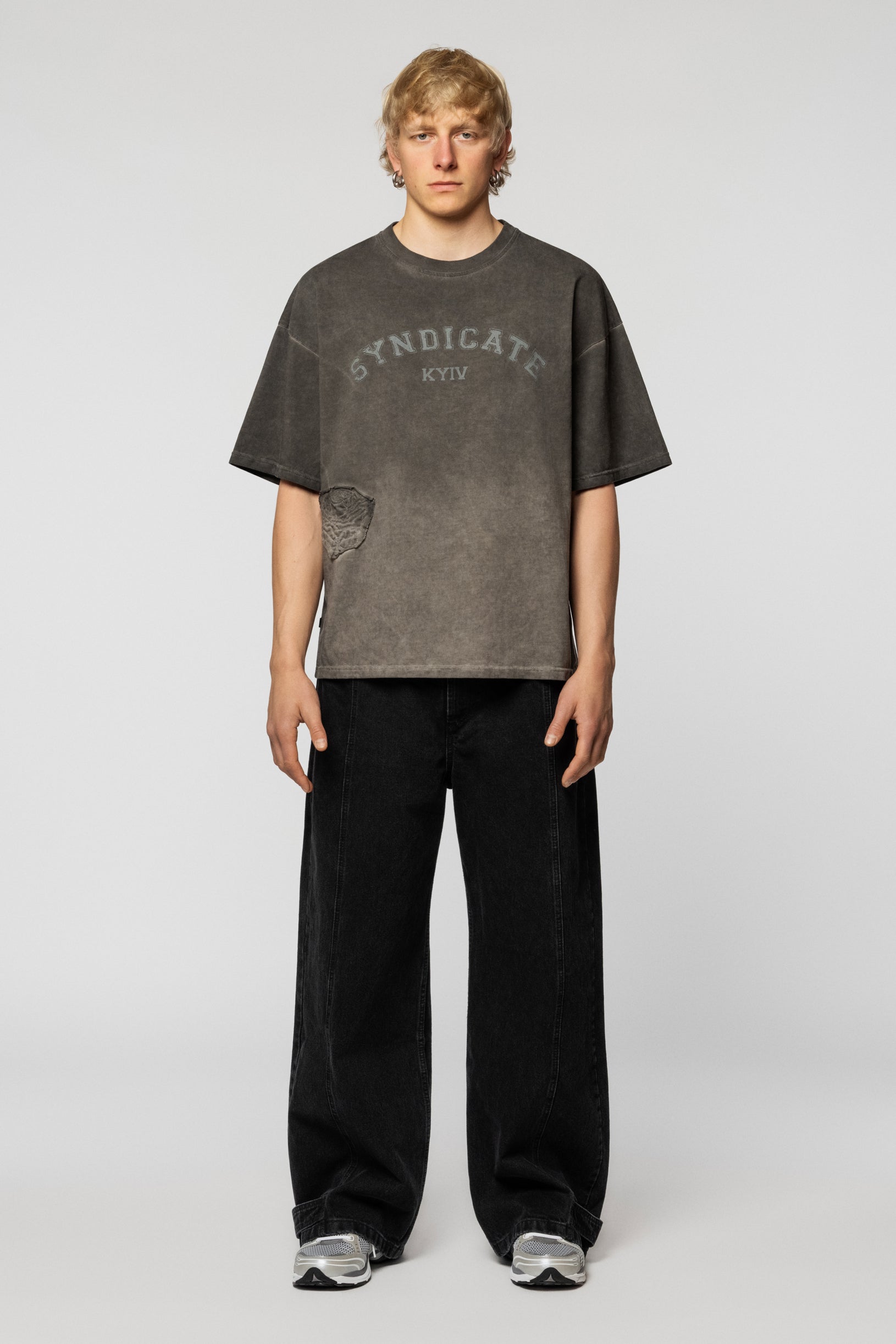 Faded Rose Oversized T-shirt Grey