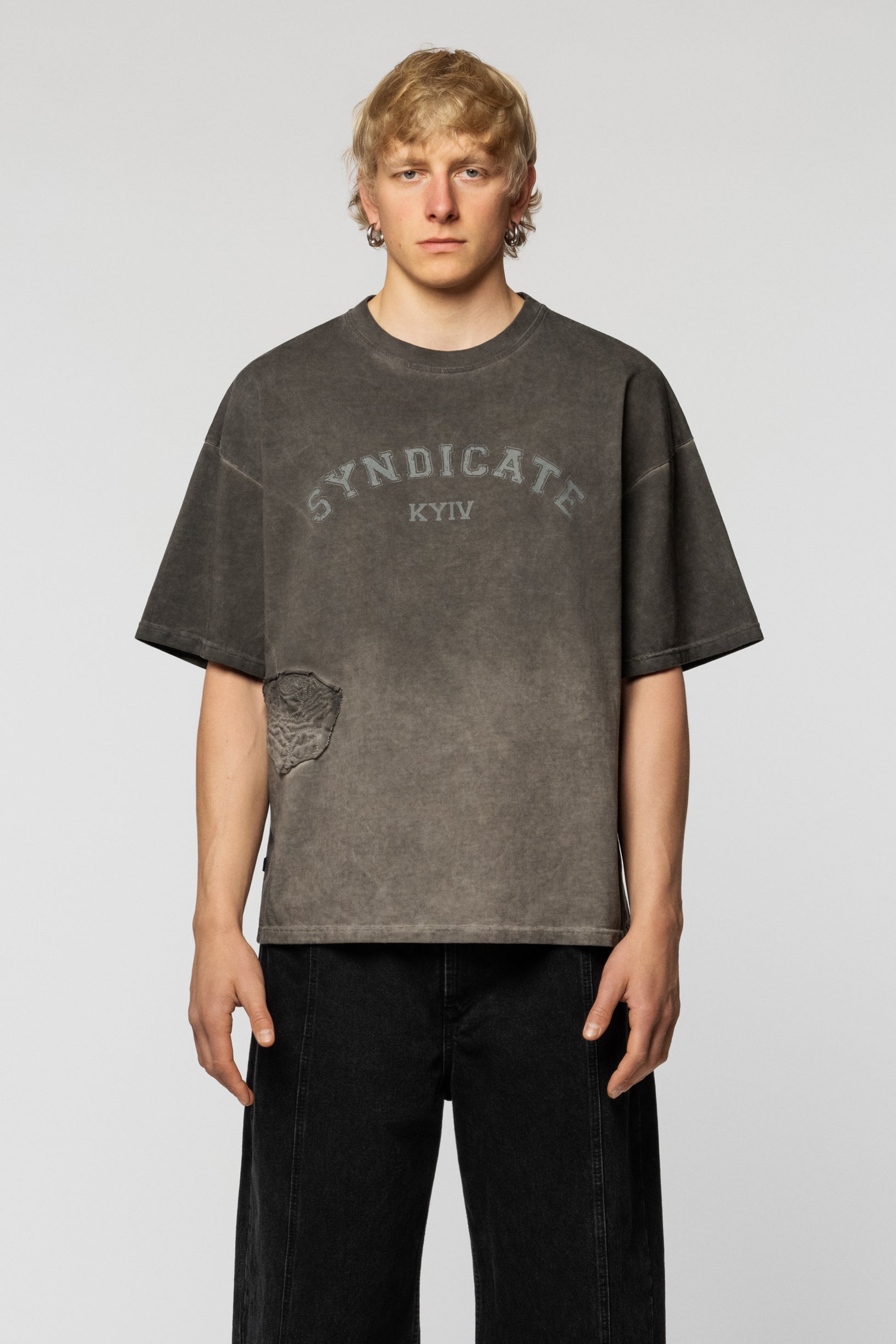 Faded Rose Oversized T-shirt Grey