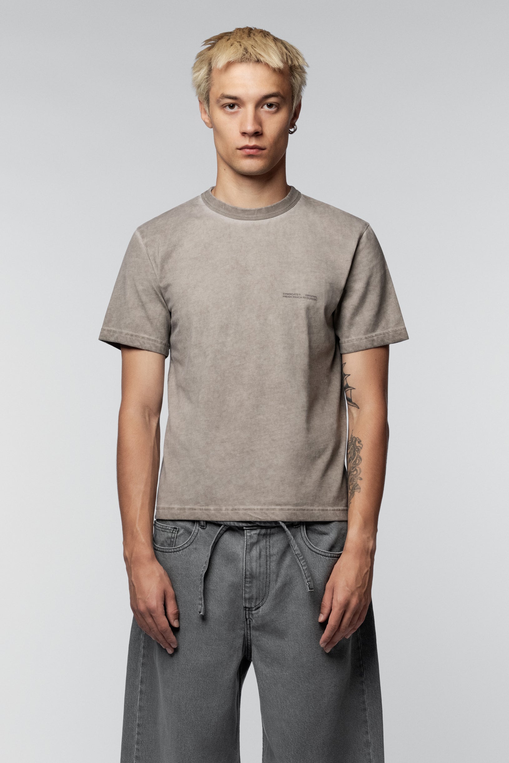 Faded effect T-shirt Regular Cold Beige