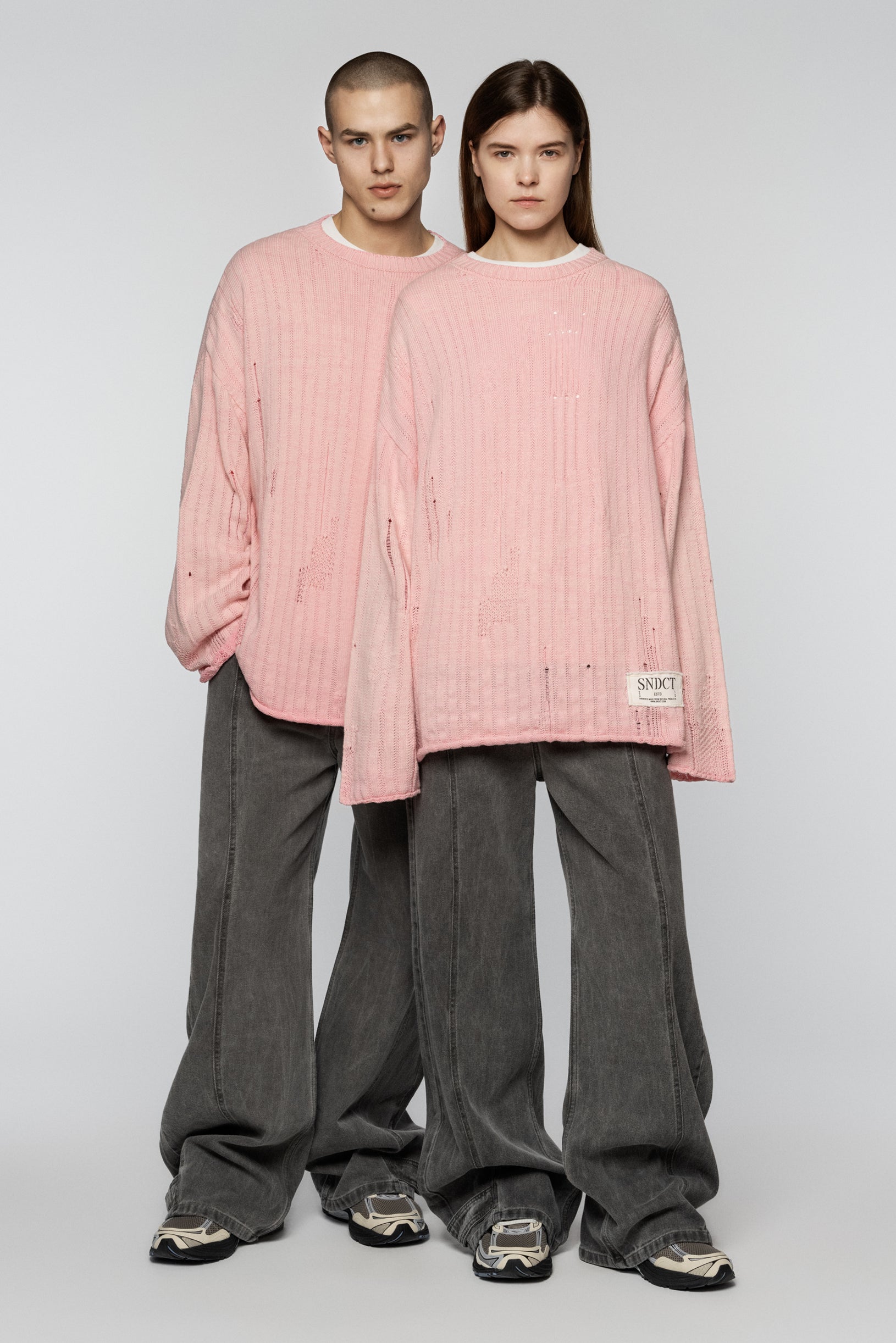 Dyed Loose Knit Sweater Pink