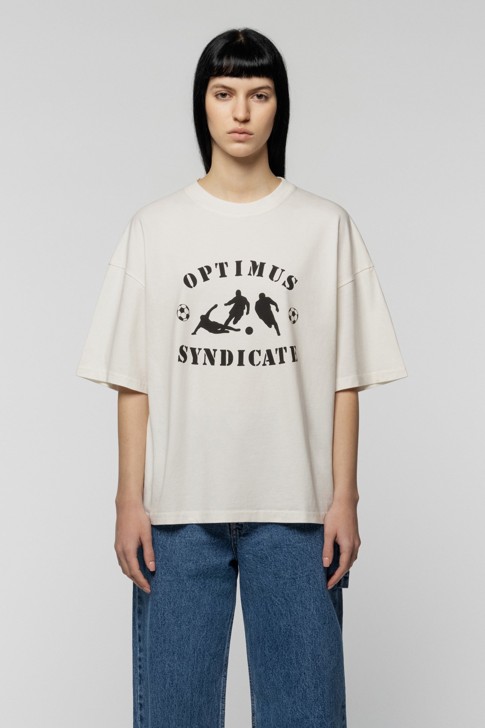 SNDCT х OG Football Oversized T-shirt Ivory