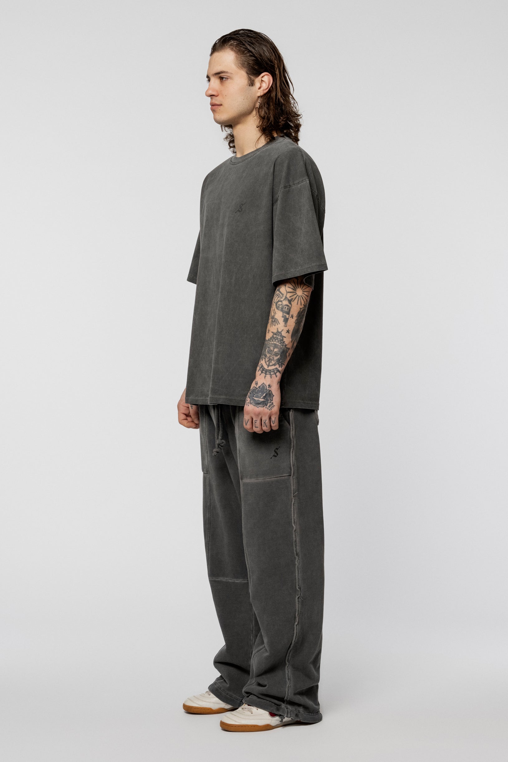 Футболка oversize faded gray з бавовни