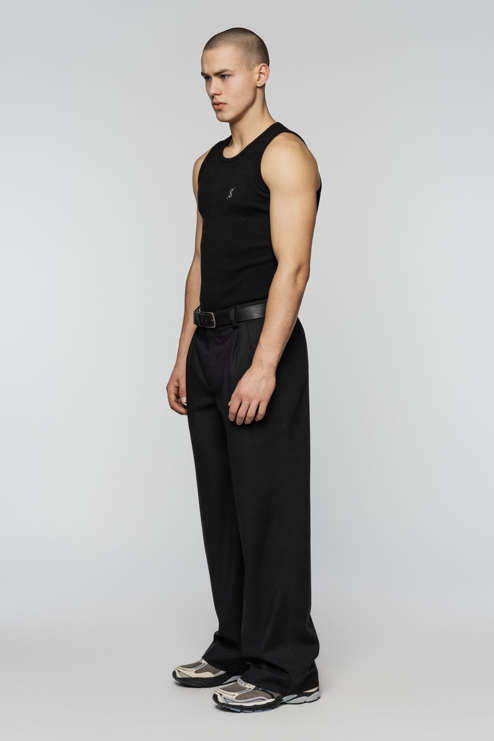 Wide Slax Trousers Black