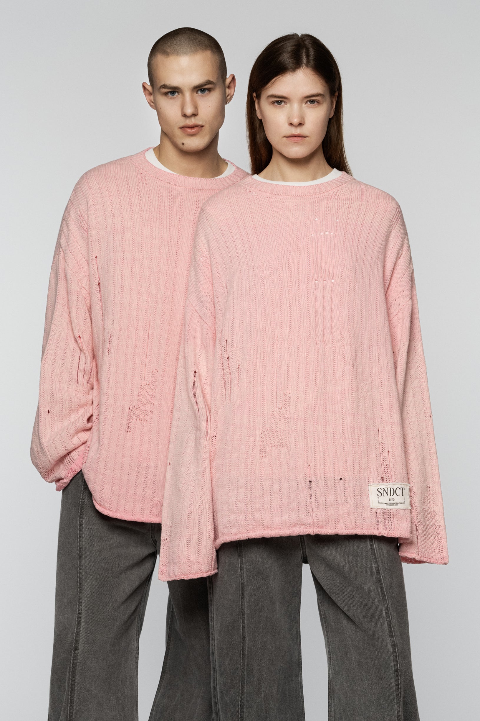 Dyed Loose Knit Sweater Pink