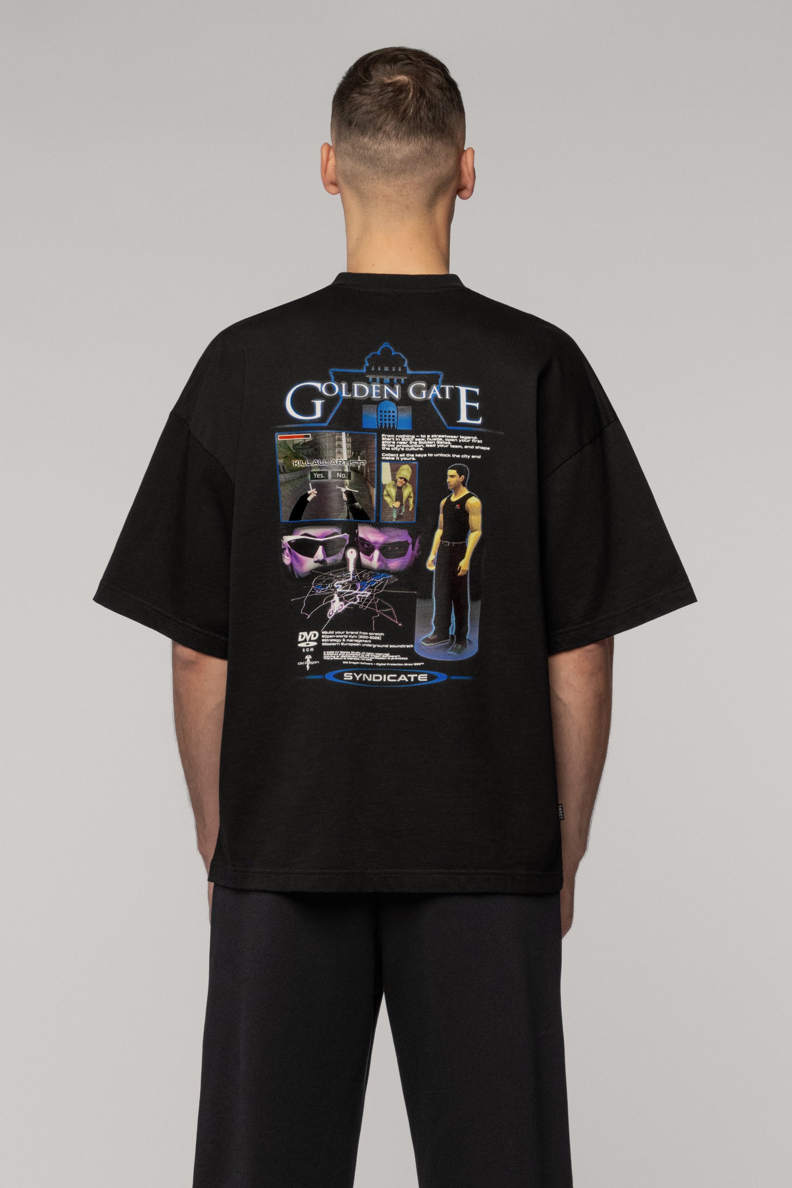 SNDCT x Old Dragon Oversized T-shirt Black Simulation