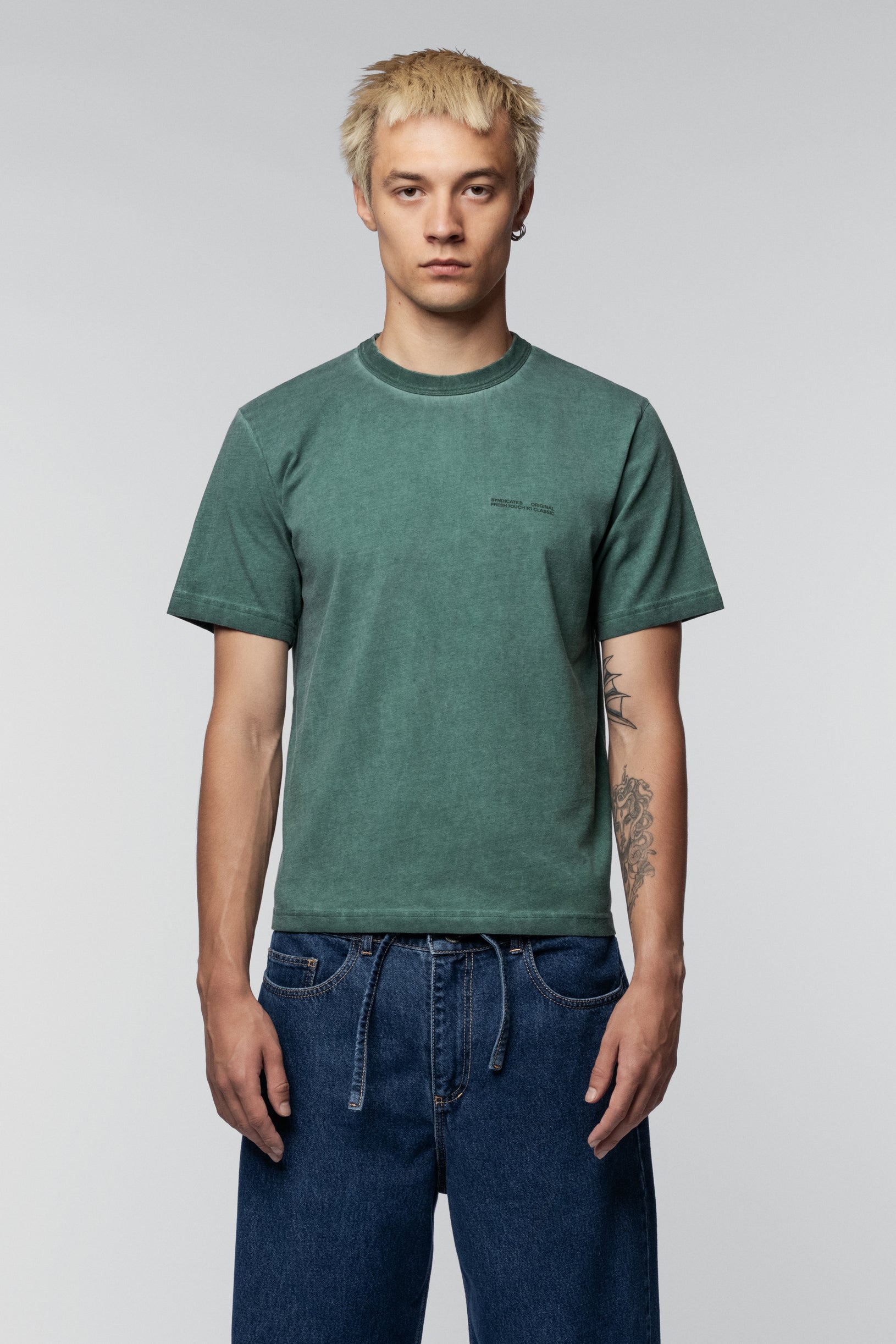 Faded effect T-shirt Regular Green