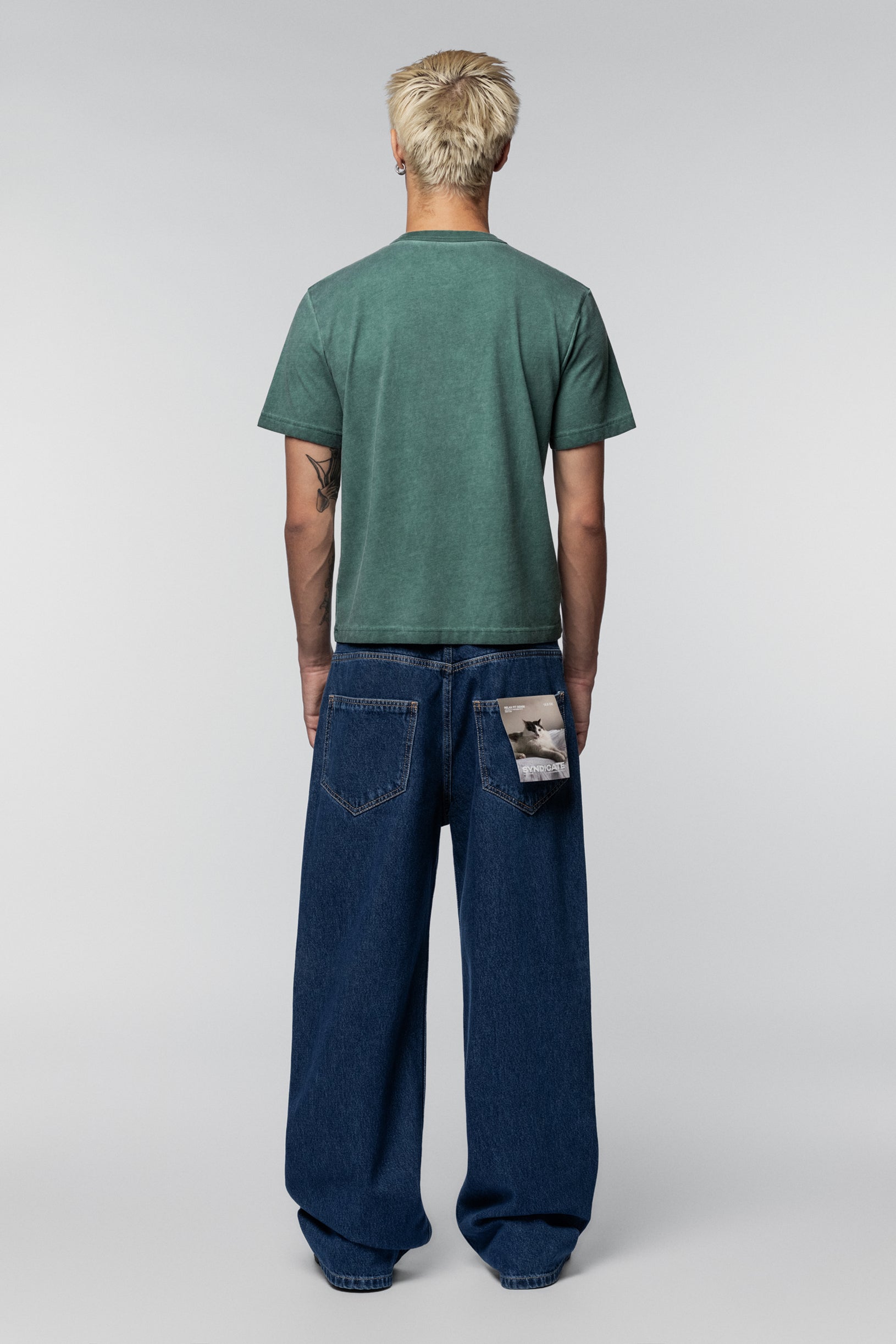 Faded effect T-shirt Regular Green