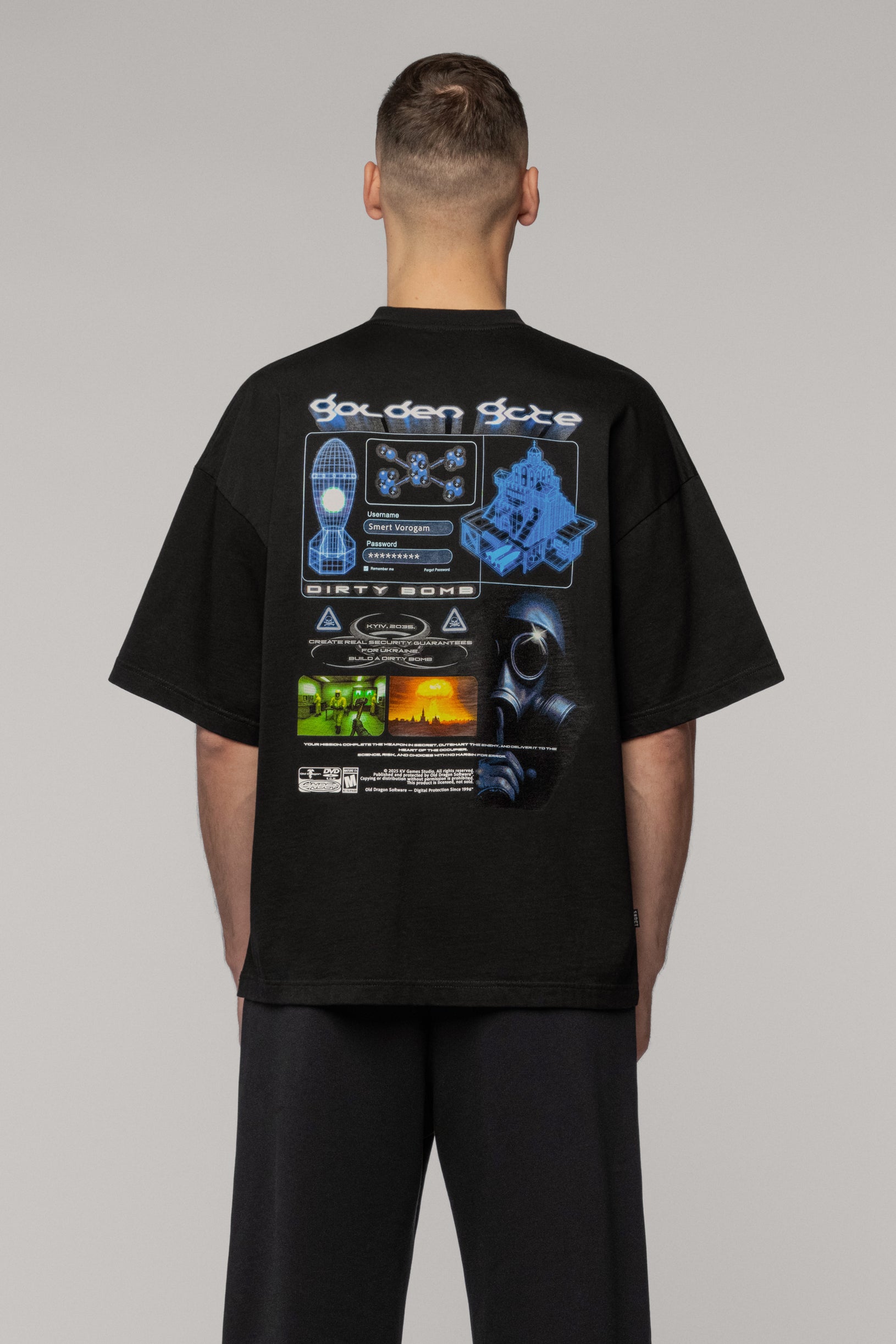 SNDCT x Old Dragon Oversized T-shirt Black Nuke