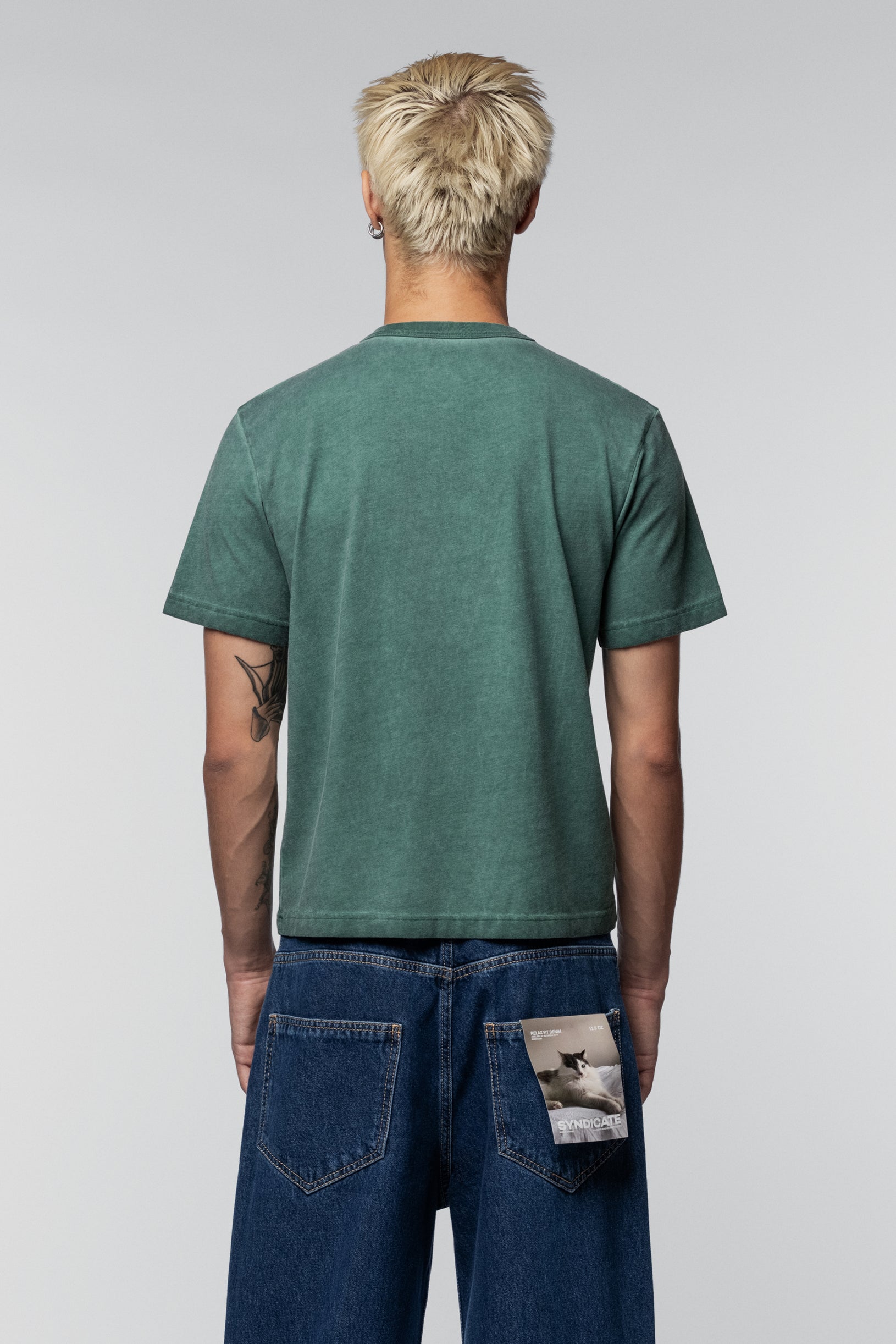 Faded effect T-shirt Regular Green