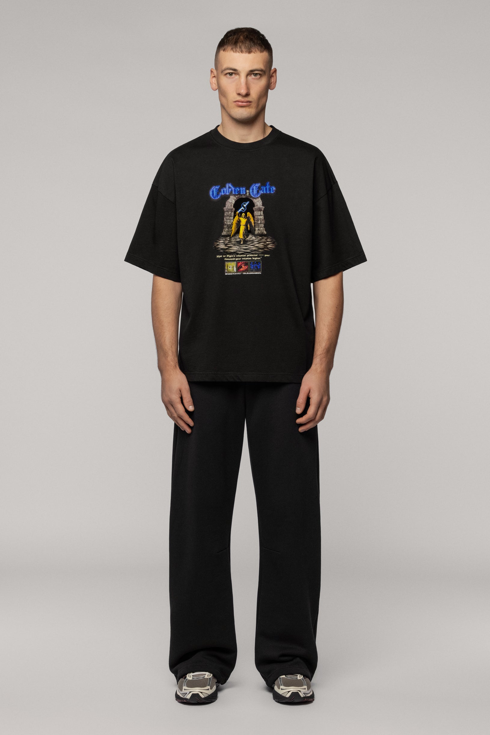 SNDCT x Old Dragon Oversized T-shirt Black Angel