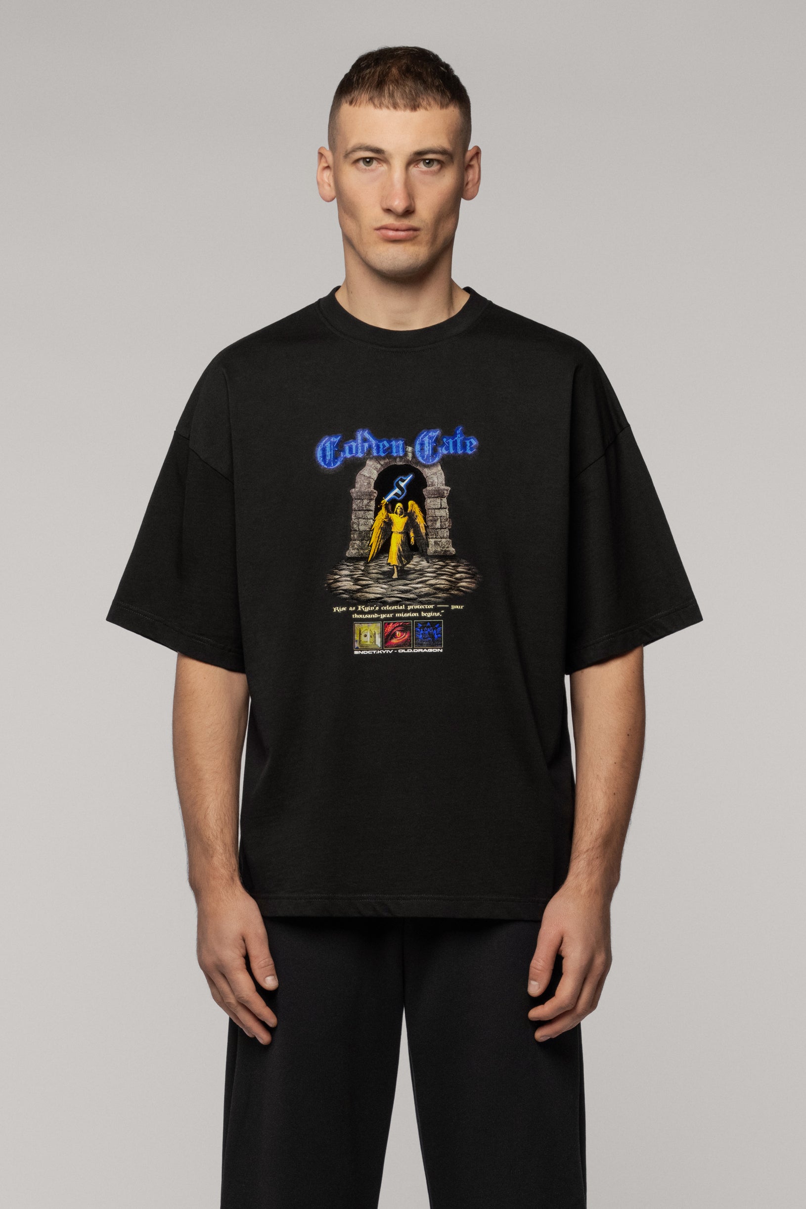 SNDCT x Old Dragon Oversized T-shirt Black Angel