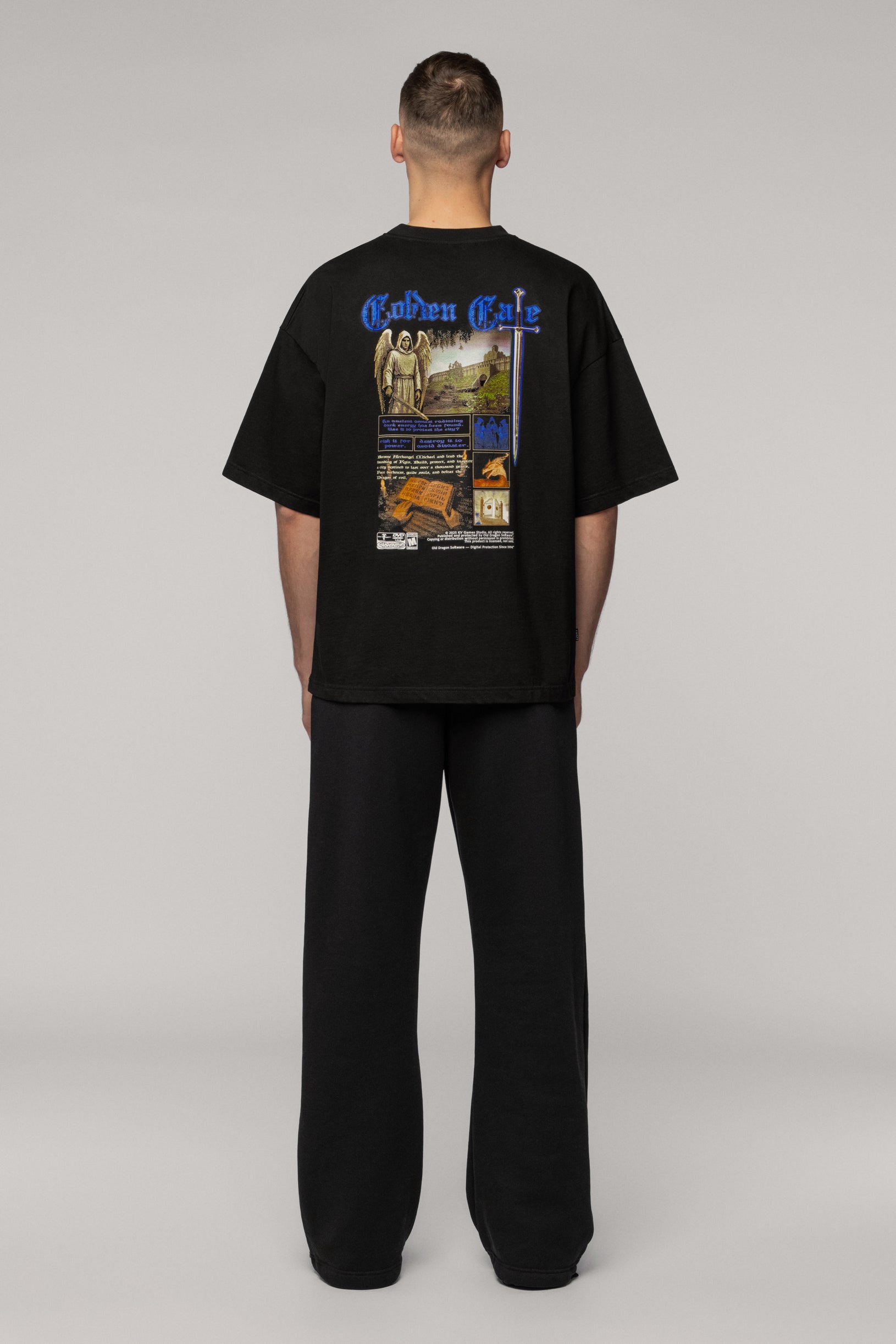 SNDCT x Old Dragon Oversized T-shirt Black Angel